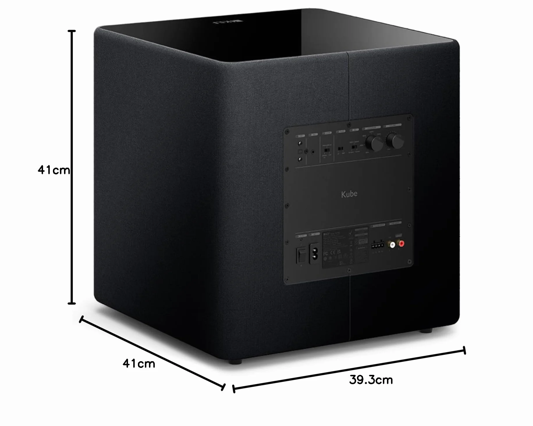 KEF Kube 12 MIE Subwoofer (Negro) | Amplificador de Clase D de 300 W RMS | Pedal para bajo de 12 Pulgadas | Algoritmo Inteligente iBX | Cable RCA fonográfico | Música | Home Cinema | Gaming