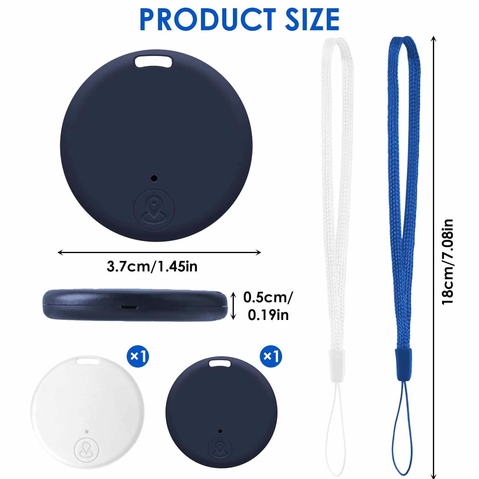2 Pcs Localizador GPS Bluetooth 5.2 Inteligente para Llaves, Carteras, Mascotas y Maletas, con Alarma Sonora, Búsqueda Bidireccional, Batería Reemplazable, Alcance 15 m, Compatible iOS y Android
