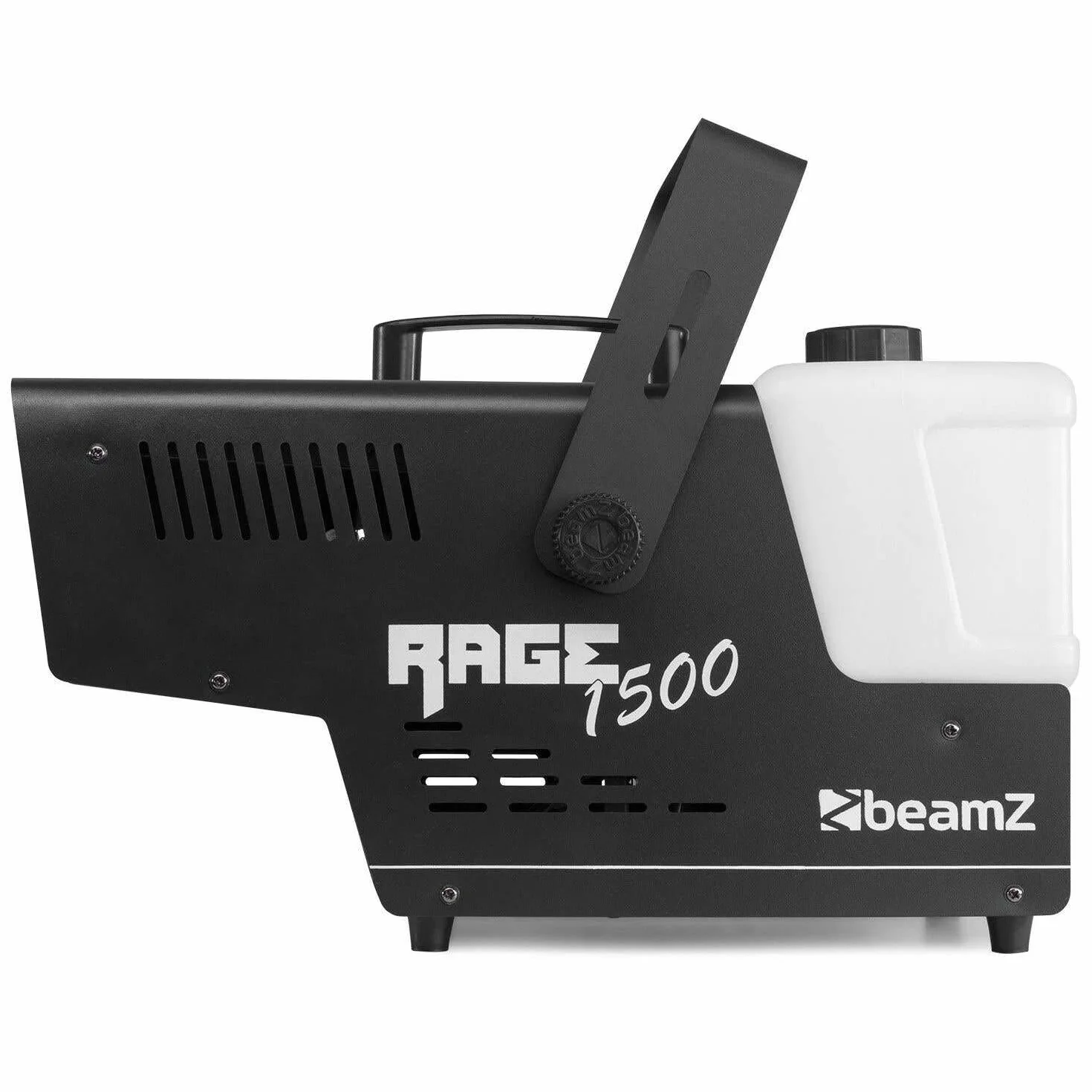 Beamz Rage 1500LED, Máquina de Humo con 6 Leds RGB de 9W, Control Remoto Inalámbrico, 350 m³/min de Humo, Tiempo de Calentamiento 4 min, Ideal Discoteca, Liquido Máquina de Humo, Fiestas, Halloween
