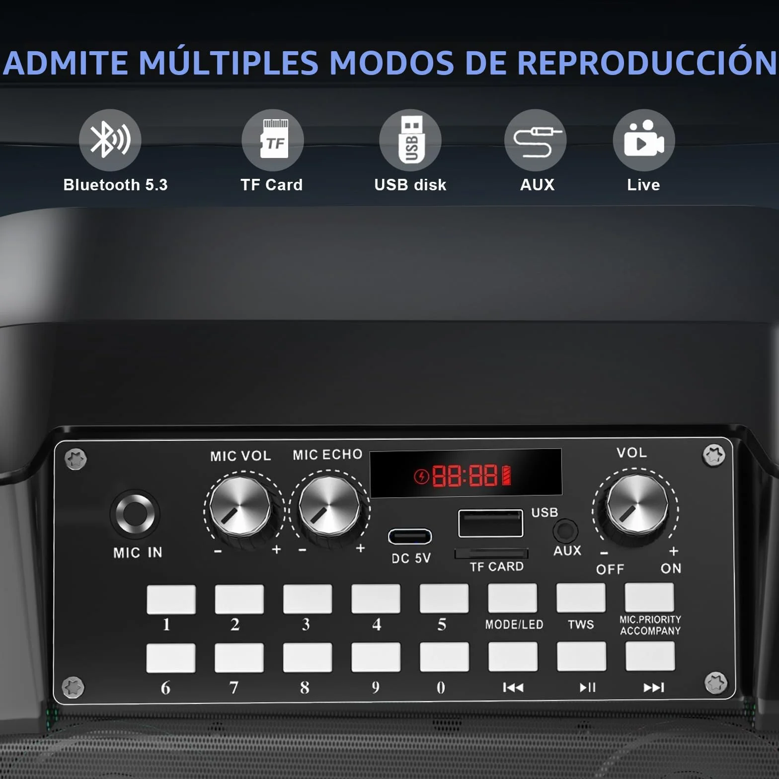 Máquina Karaoke,Altavoz Bluetooth Portátil con 2 Micrófonos Inalámbricos,Batería de 6000 mAh,Playtime 8H,Estéreo TWS,Luces RGB, Sistema Pa Dual Bass Boost para Adultos,Niños,Fiestas,Canto,DJ