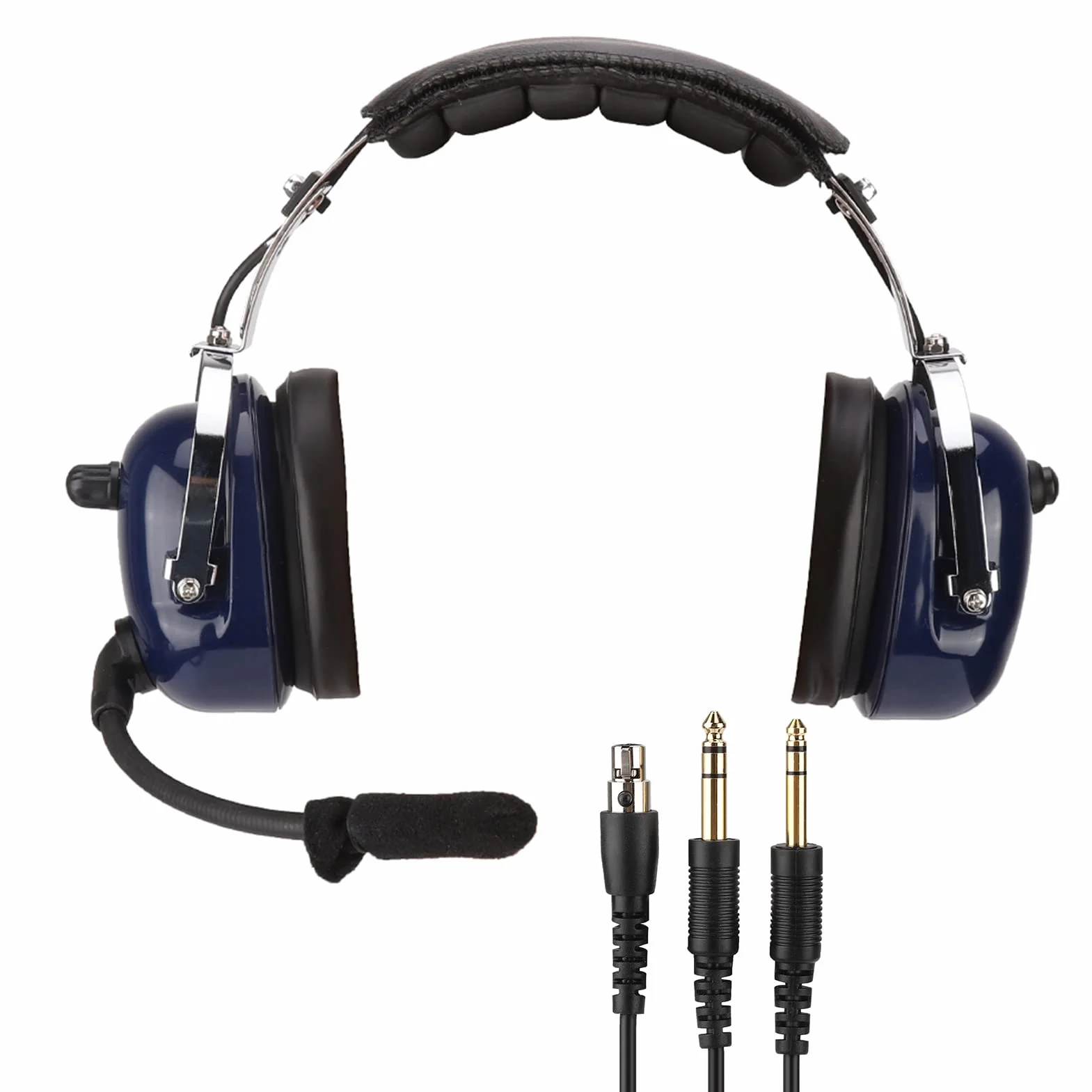 Auriculares de Aviación, Auriculares Piloto de Reducción de Ruido de 24 DB con Espuma de Micrófono a Prueba de Viento y Diadema de Acero Inoxidable, para Pilotos de Aviación