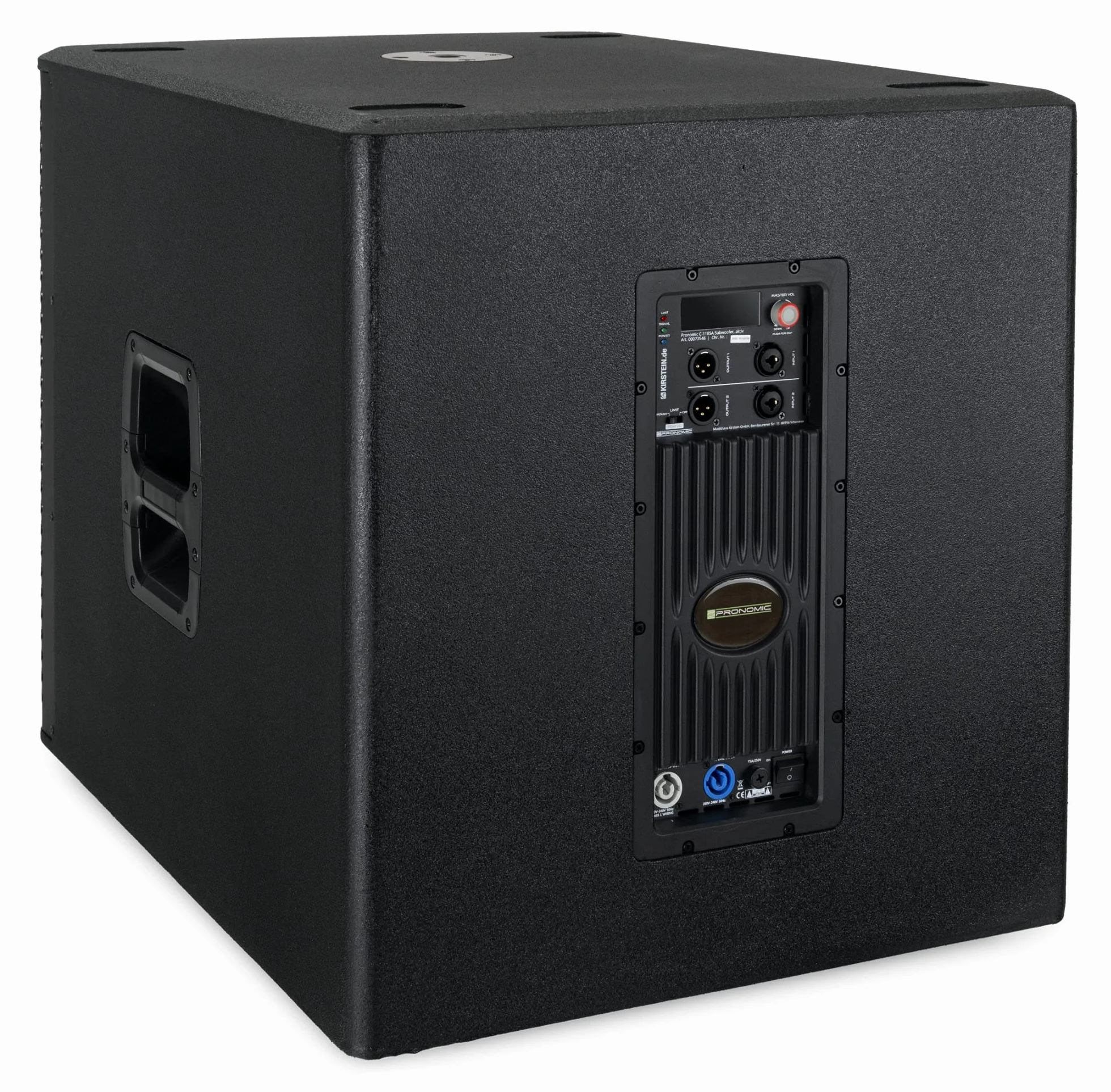 Pronomic C-118SA Set de 2 subwoofer Activo - 1600 vatios Pico / 800 vatios RMS - Altavoz de 18" con Bobina móvil de 3" - Rango de frecuencia: 30-200 Hz - 4 preajustes DSP - SPL máx.: 126 dB