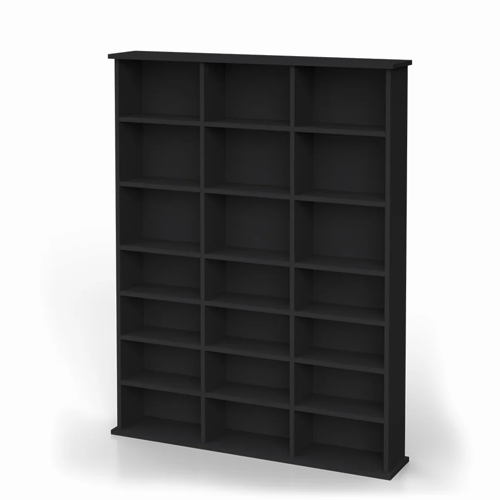 Vicco Estante para CDs Jukebox, Negro, 105.4 x 136 cm, Apto para Uso de pie o montado en Pared