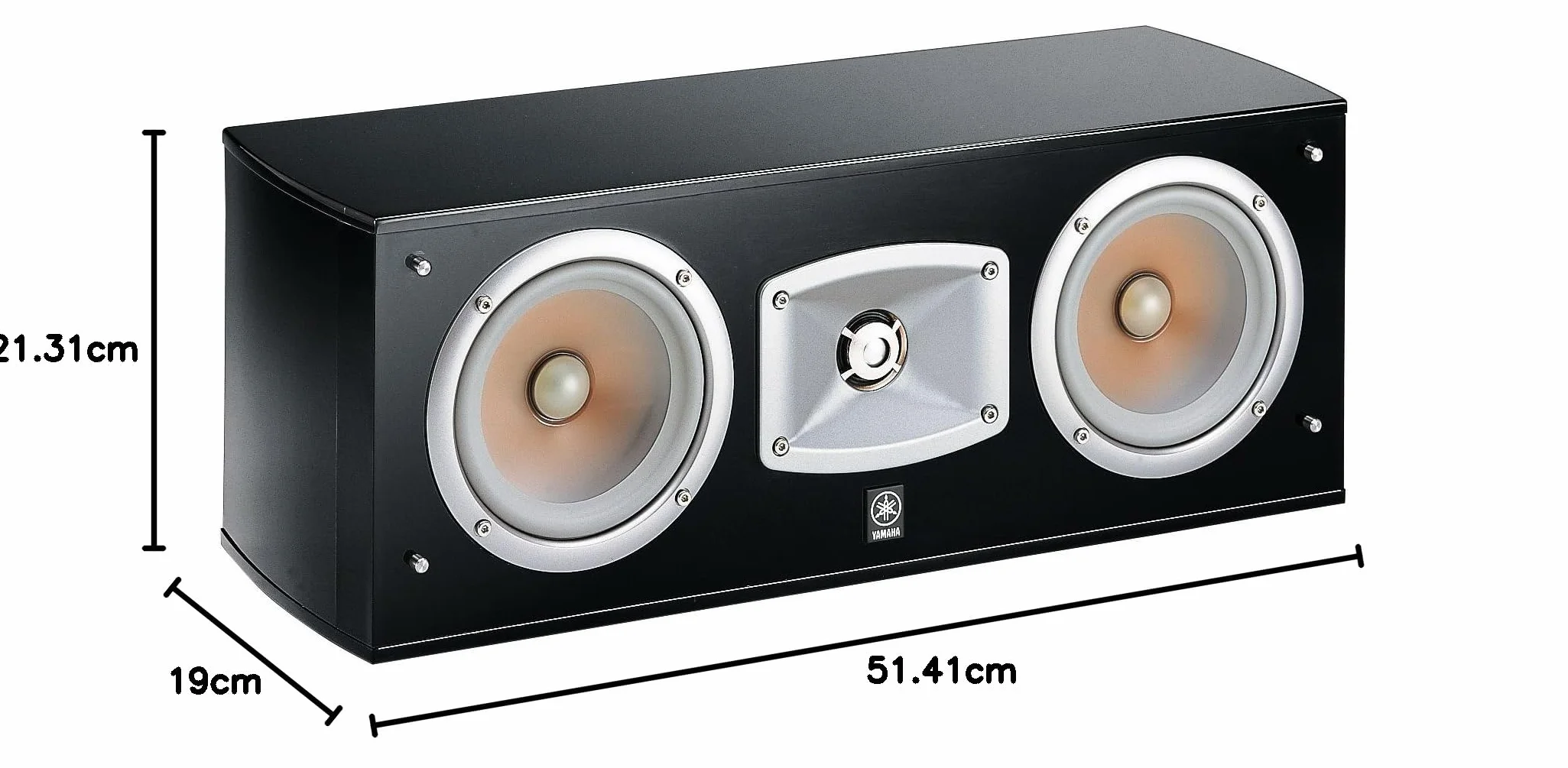YAMAHA NS C 444 Center Speaker 2-Way Acoustic Suspension Black Piano Lacquer