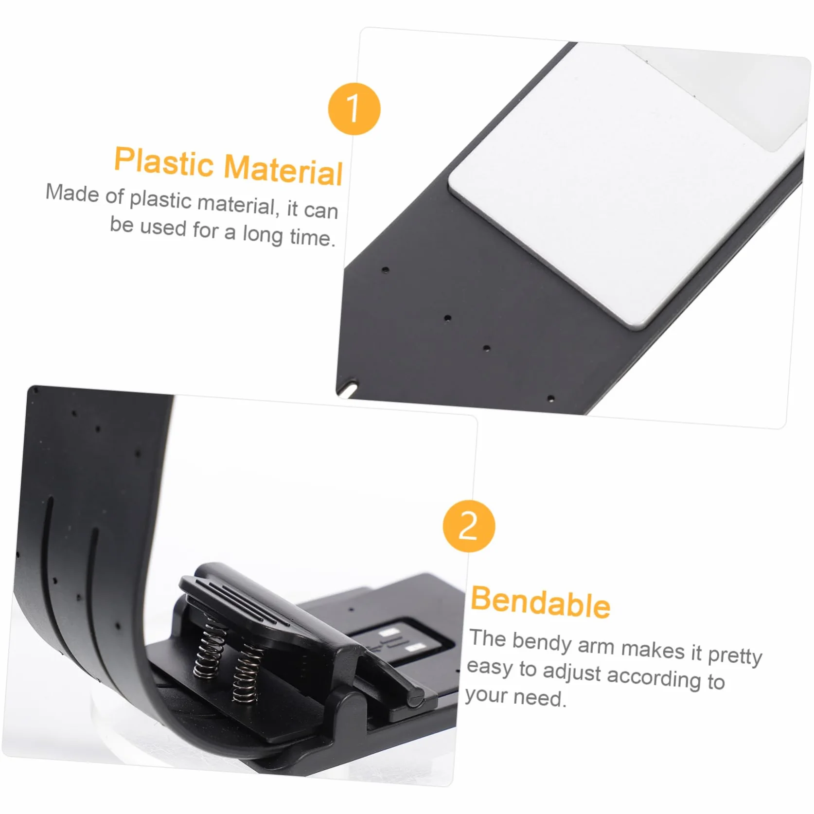SHINEOFI Lámpara de Lectura Protección Ocular Recargable por USB LED con Clip Plegable de Plástico y Diseño Portátil para Lectura en Cama o Escritorio