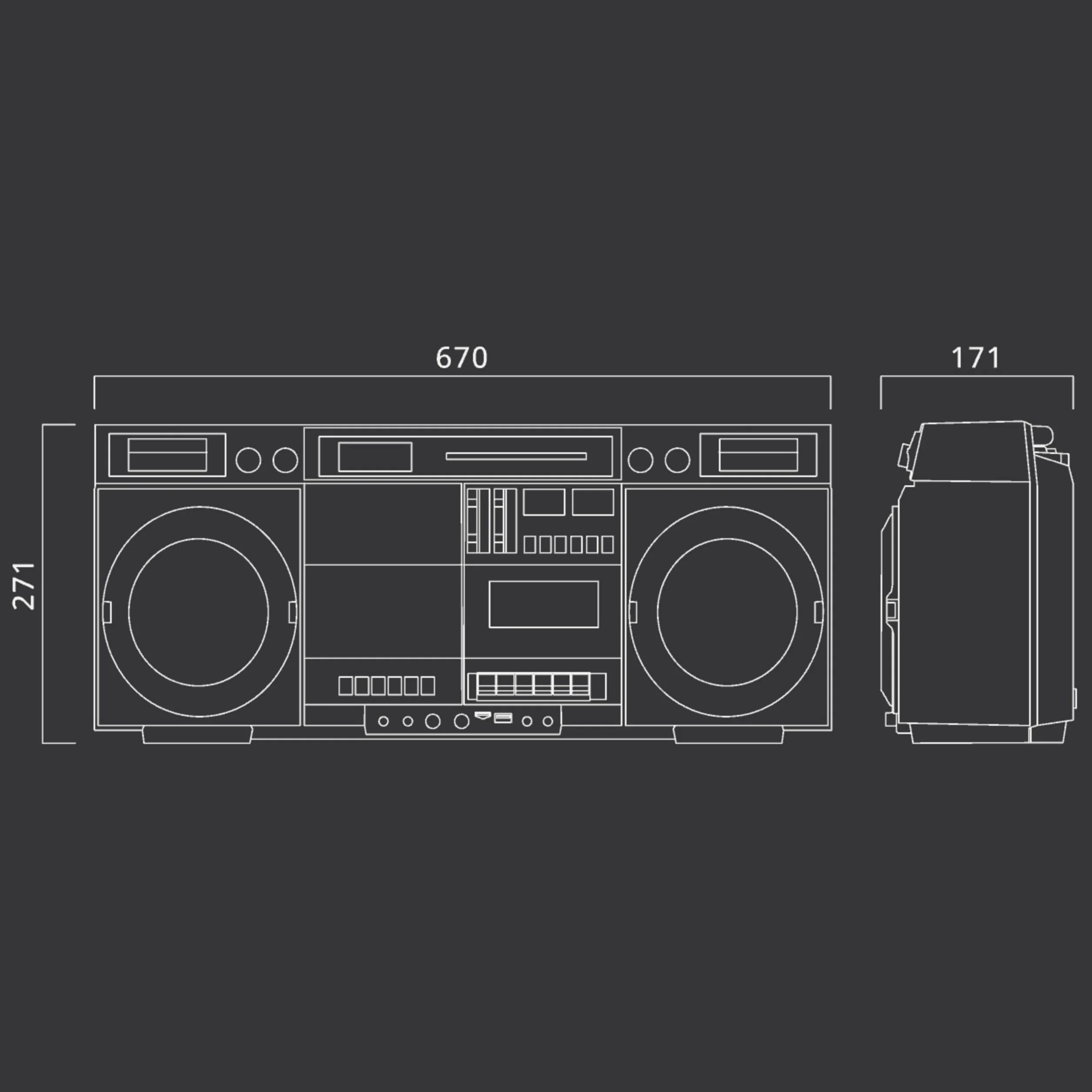 Radio CD Cassette M-380 z Bluetooth USB