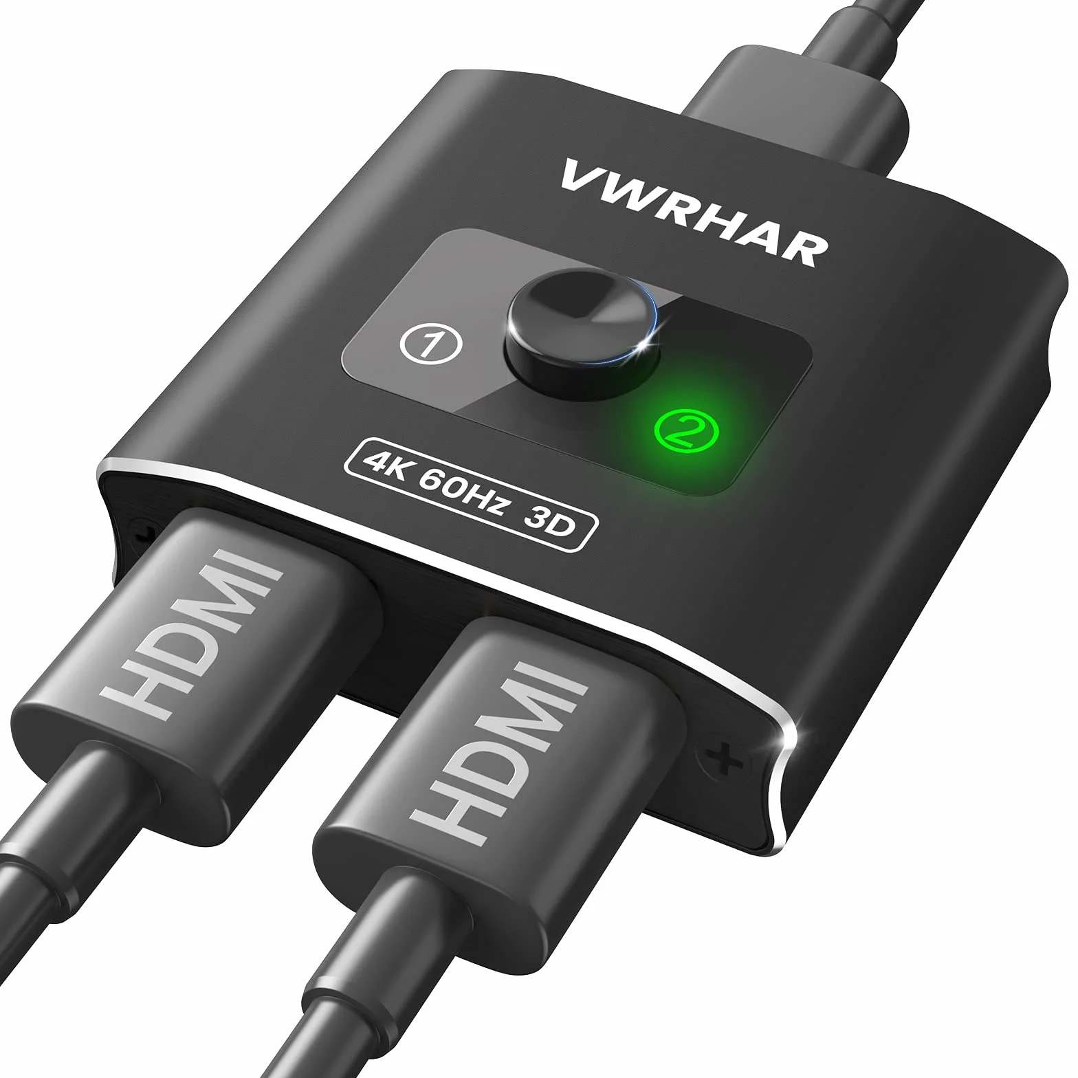 Conmutador HDMI 4K@60Hz Bidireccional, Aluminio, 2 Entradas 1 Salida, 4K 3D 1080P HDCP 2.2 para TV PS3/4/5 Xbox