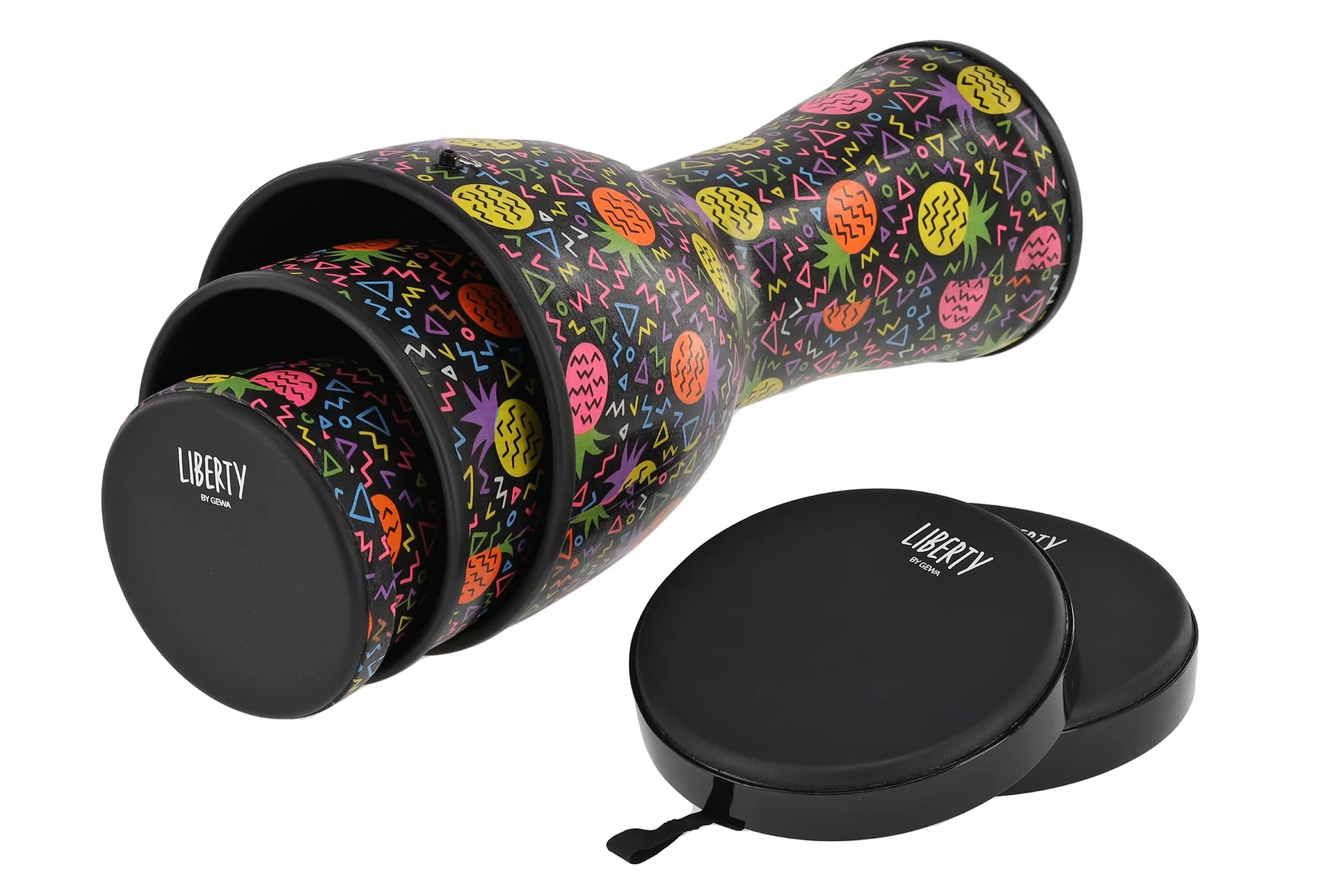 GEWA Liberty Djembé Nestable - Conjunto compuesto por: 8", 10", 12" - Patrón: Pineapple