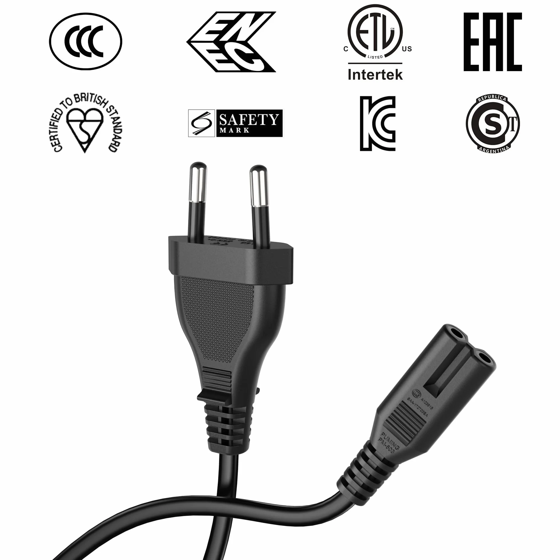Meliya Cable de Alimentación Euro Conector en Zócalo Cable C7 Euro 8 Cable para Pequeños Electrodomésticos TV,DVD,Monitor,PS5/ PS4/ PS3/ Xbox Series X/S(2M)