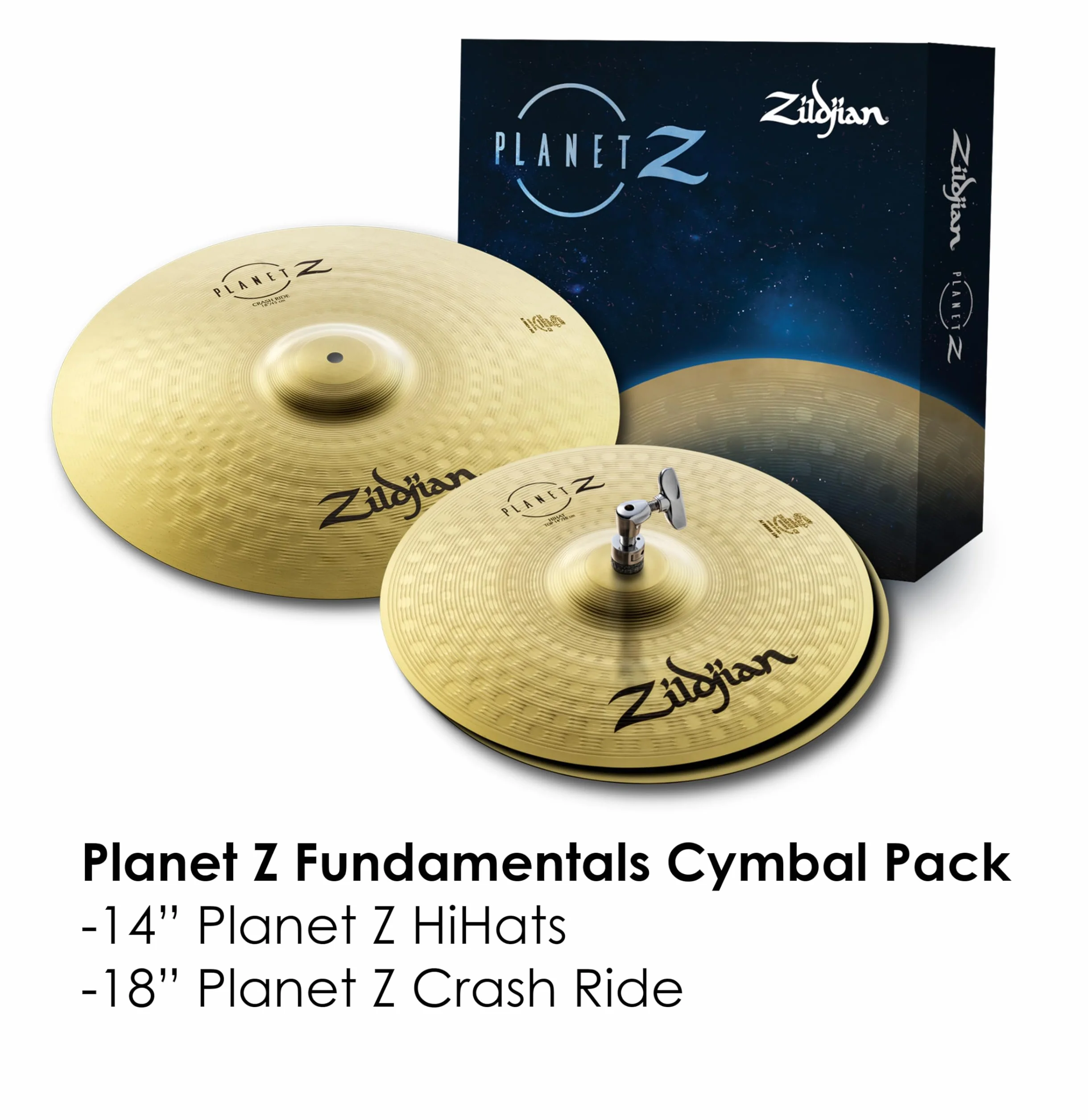 Zildjian ZP1418 Planet Z Series - Juego de Platillos Fundamental - 14"H and 18"C,Nuevo Modelo