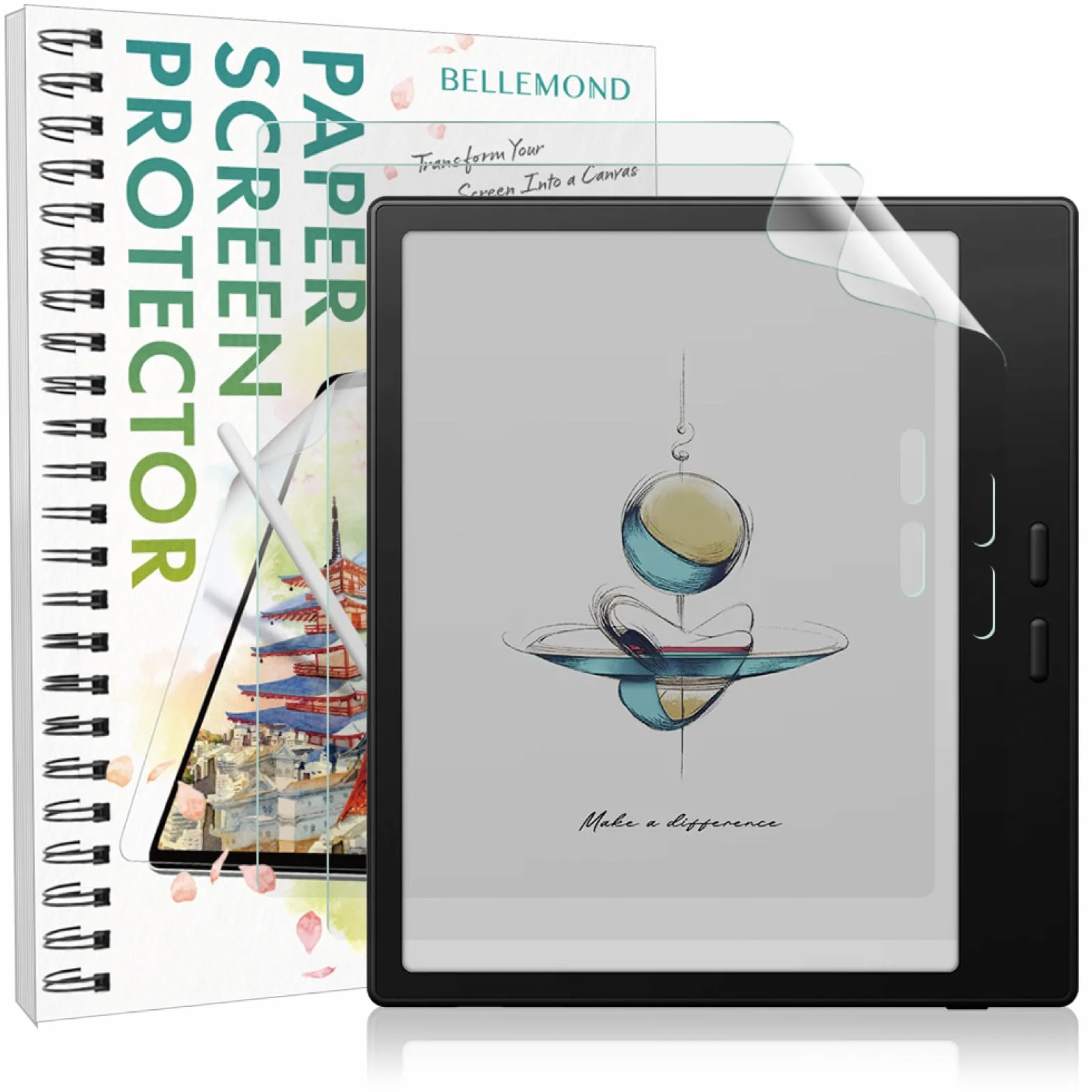 BELLEMOND Kent Protector de pantalla de papel para Go Color 7 Gen 2 (7 pulgadas) Película mate antirreflejos Textura de tacto de papel para tinta E