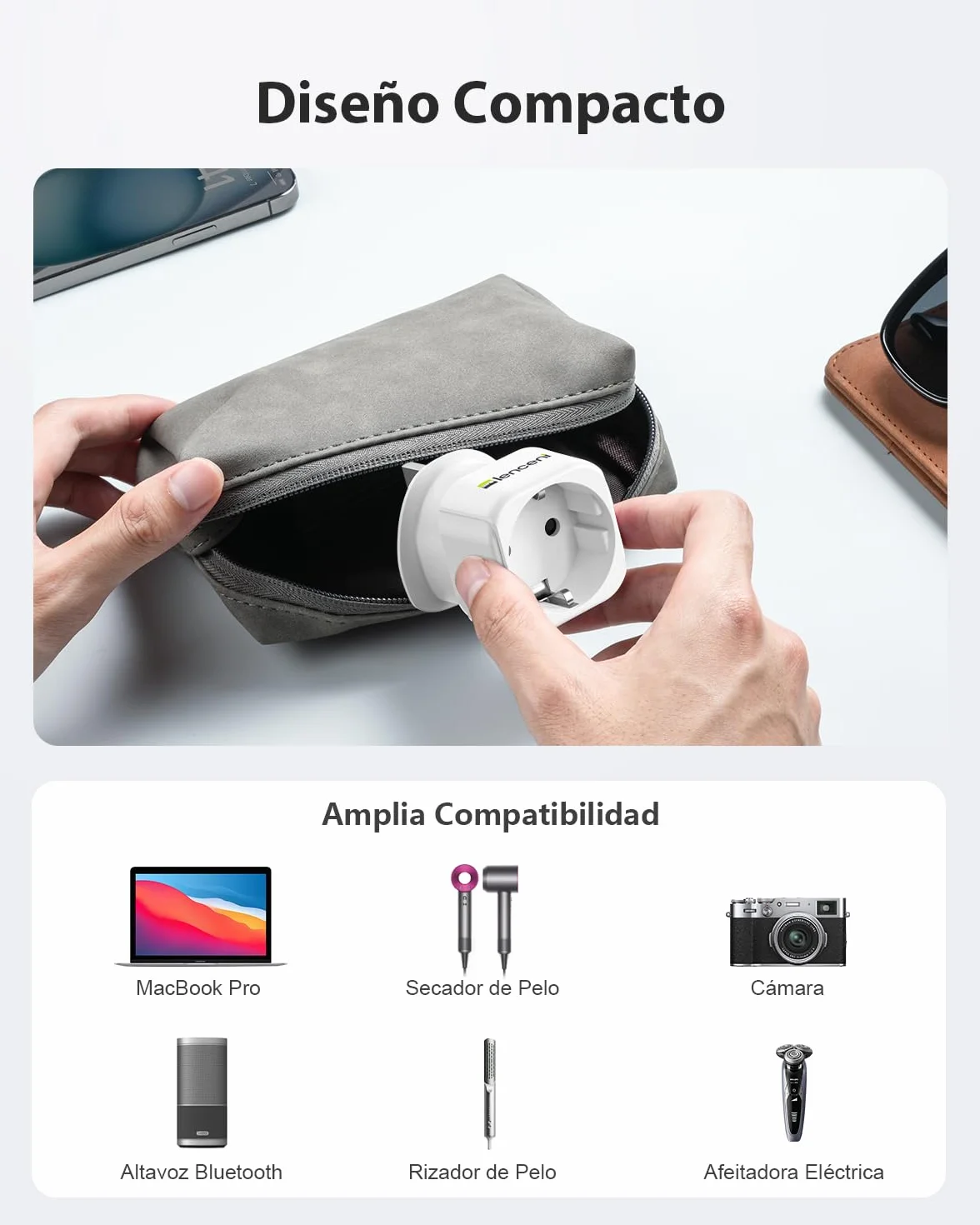 LENCENT 2 Piezas Adaptador Enchufe UK Tipo G de España a Inglaterra, Adaptador 2-Pin Europeo a 3-Pin Reino Unido con Fusible 13A para Irlanda Escocia Britanico Maldivas Gran Bretaña Londres