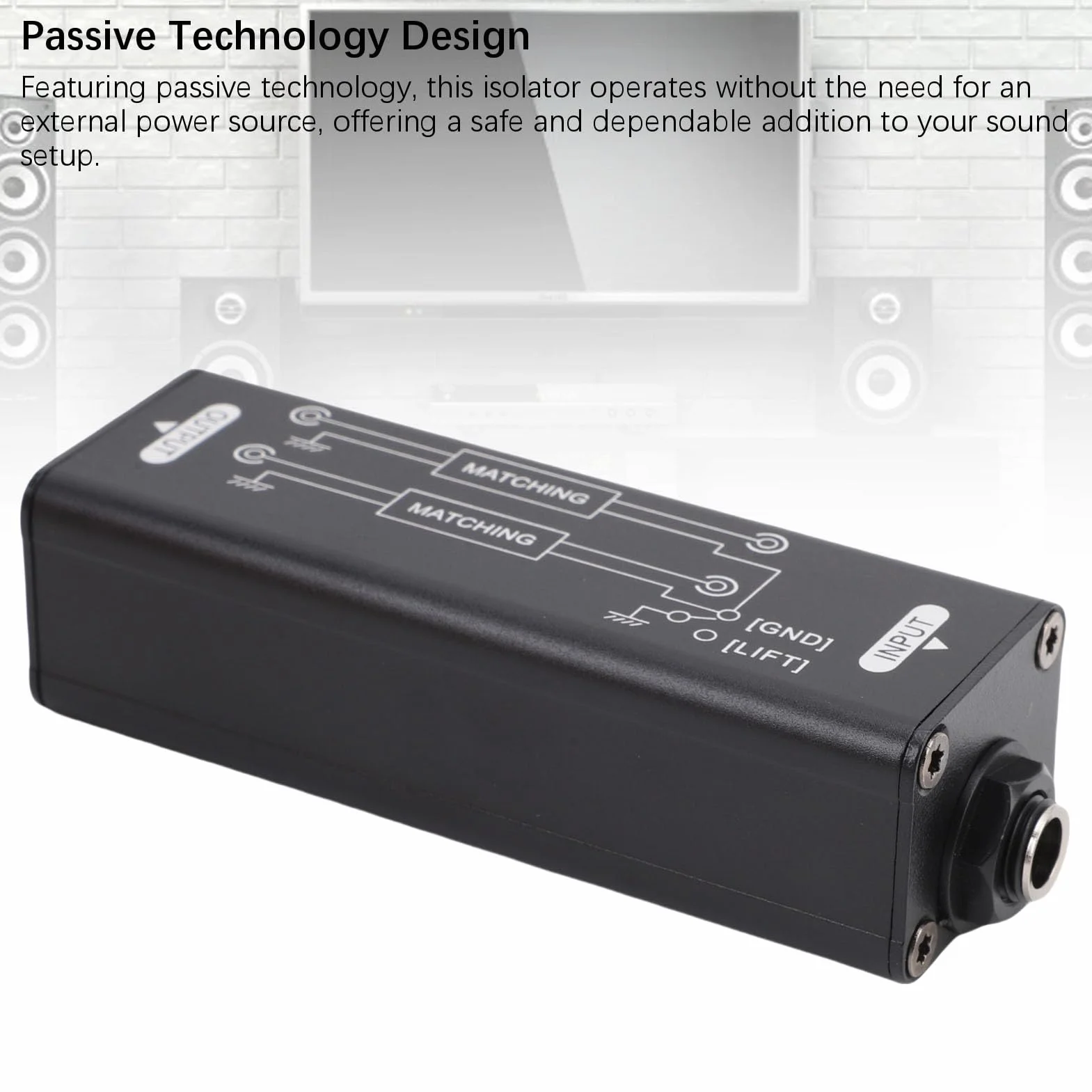 Elprico Audio Hum Eliminator, Aislador de Ruido de Bucle de Tierra, Filtro de Ruido de Aleación de Aluminio de 6.35 mm Pasivo
