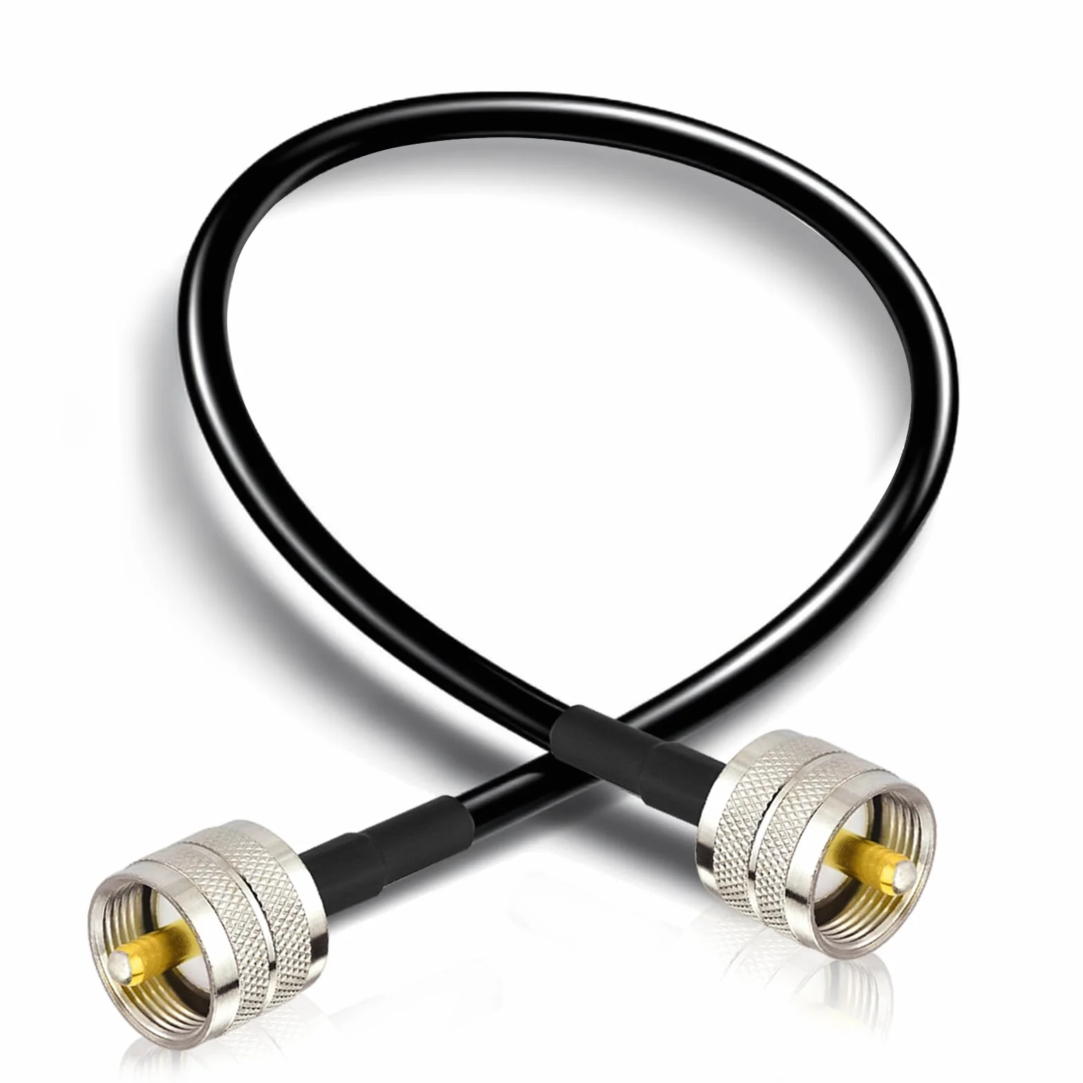 Bingfu Cable Coaxial de Extensión UHF PL259 Macho a Macho RG58 30cm para Radioaficionado