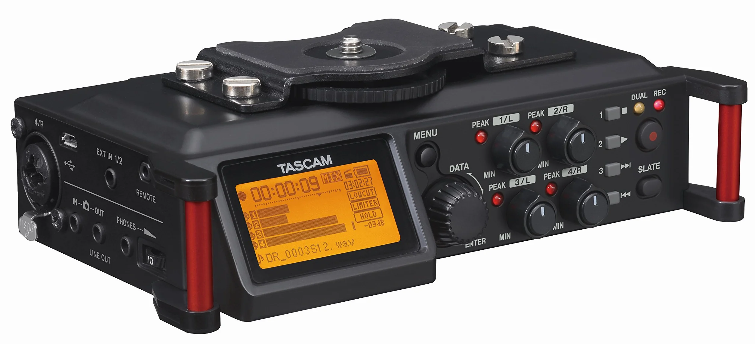 Tascam DR-70D – Grabadora de audio de 4 canales para cámaras DSLR