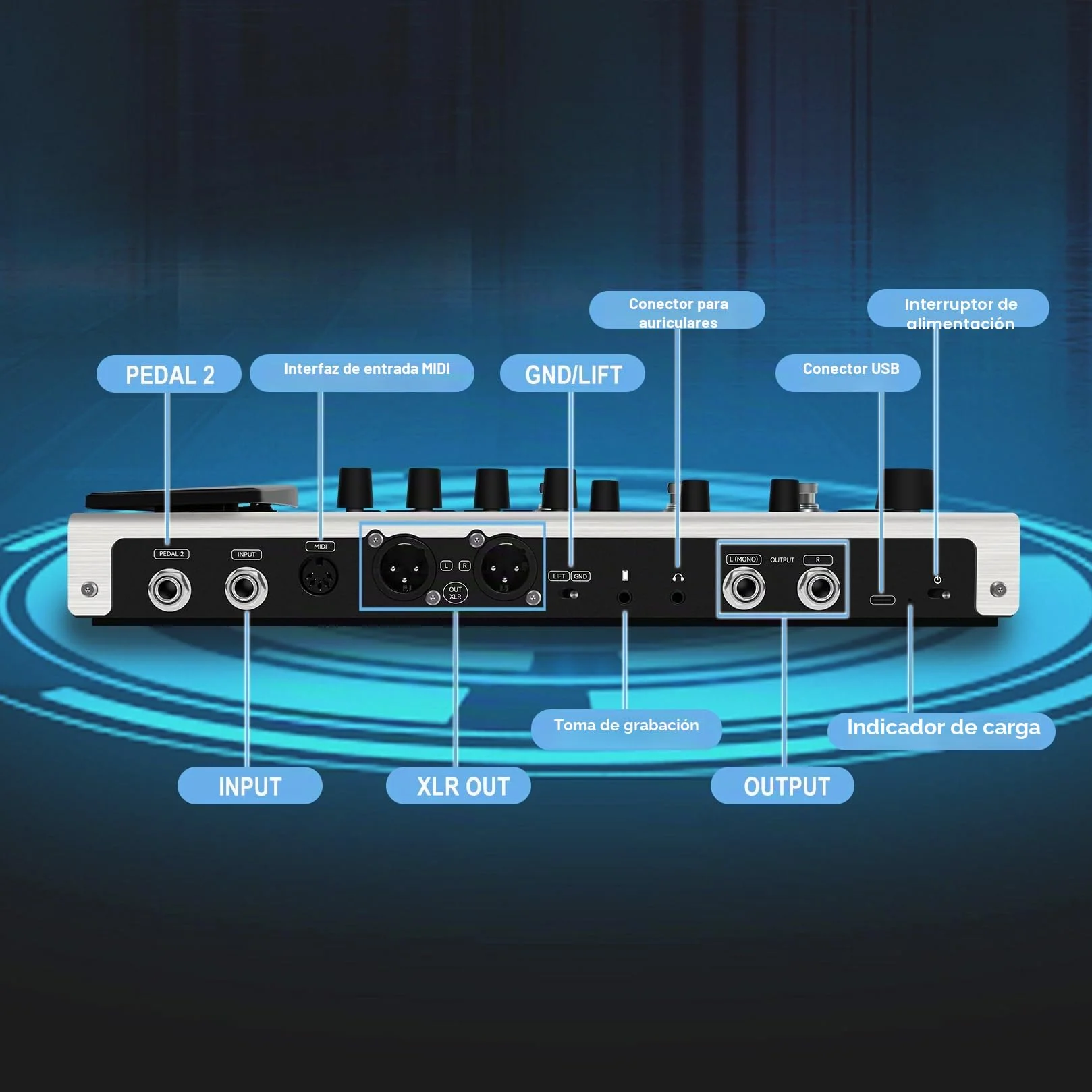 M-VAVE MK-300 Modelador de bajo y guitarra AMP y procesador de efectos con más de 320 efectos, 160 preajustes, Looper, máquina de ritmos, batería USB/BT 10H para grabación en directo/grabación