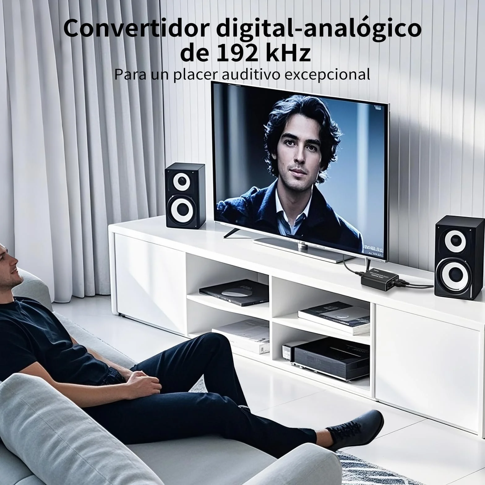 Fokky 192kHz DAC Convertidor Digital a Analógico Óptico Coaxial Toslink Estéreo L/R Jack 3.5mm