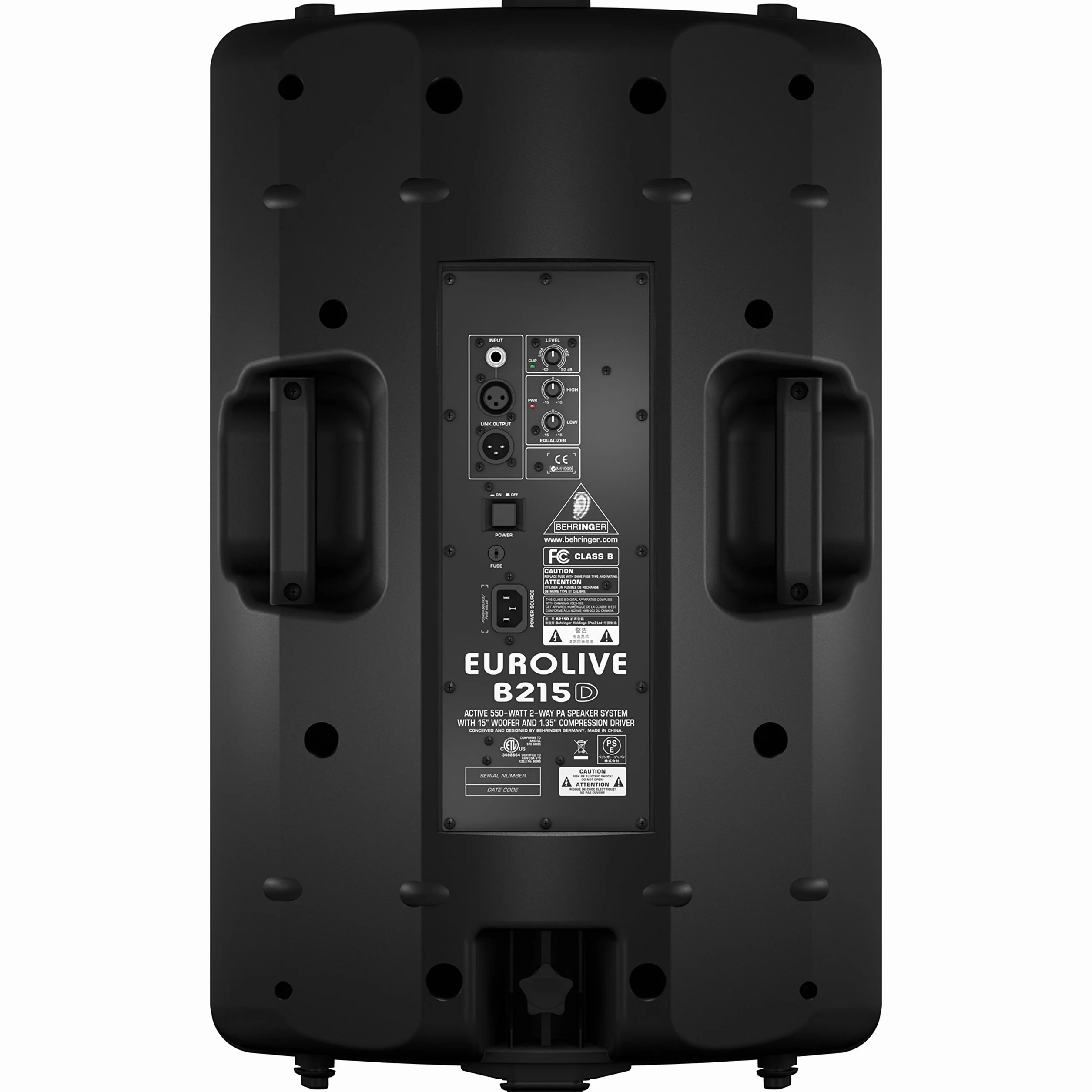 Behringer B215D Sistema De Sonido PA Con Altavoces De 2 Vías, 550 W, Con Woofer De 15 Pulgadas Y Controlador De Compresión De 1,35 Pulgadas