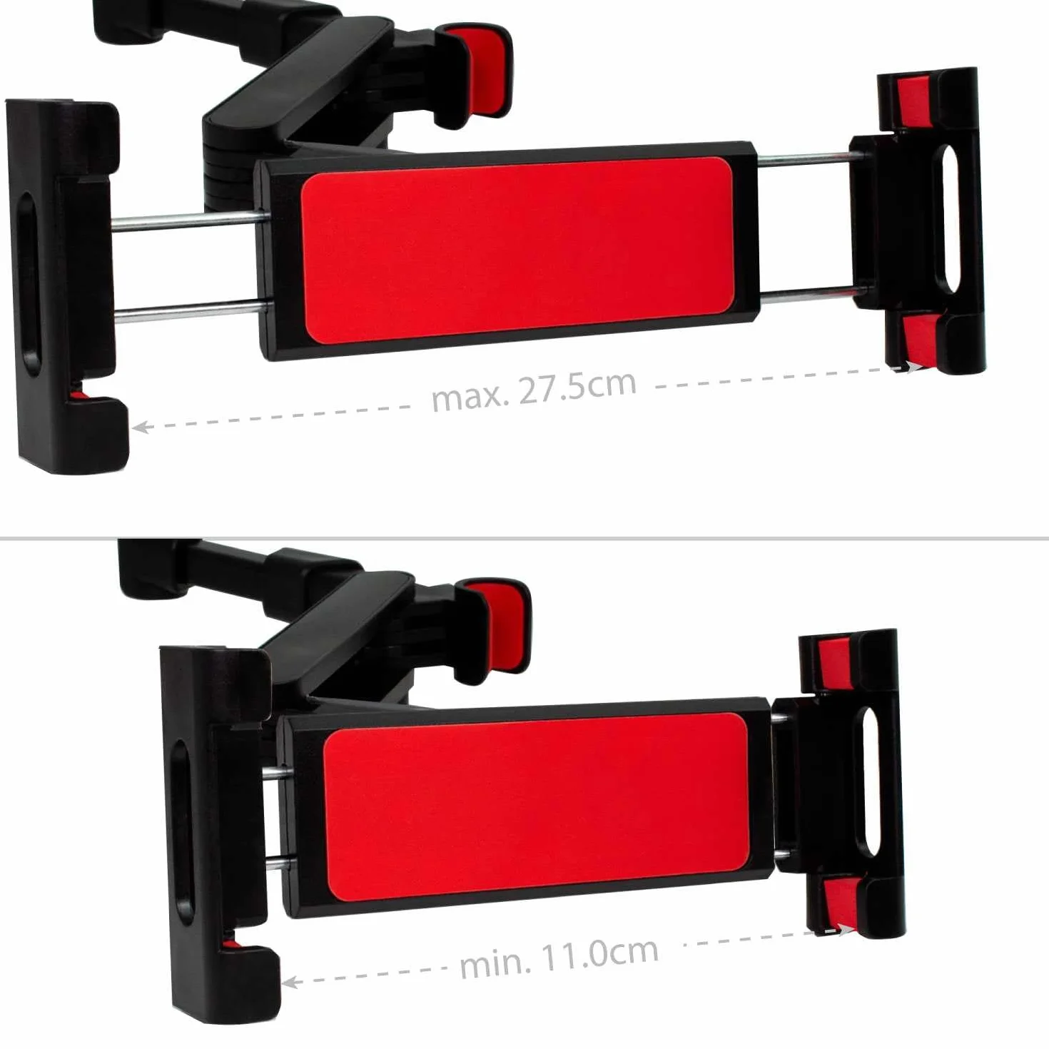 OcioDual Soporte Tablet Coche Reposacabezas, Abrazadera para Reposacabezas, Soporte para Tablet Coche Extensible, Rotación 360º, Sujeta moviles y Tablets Entre 4,4" y 11"