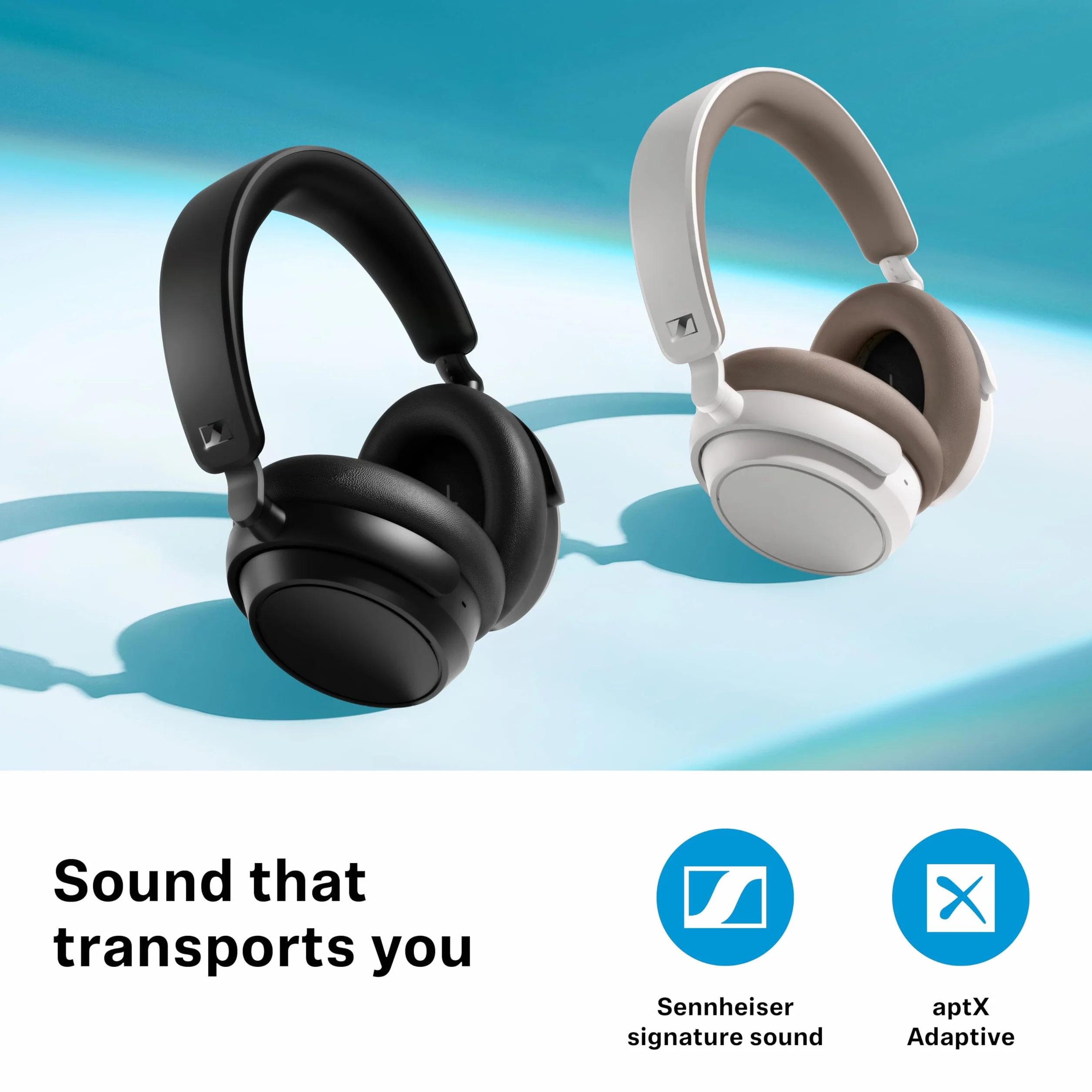 Sennheiser ACCENTUM Plus Wireless Auriculares con Bluetooth - Audio función de Carga rápida, autonomía de 50 Horas y cancelación de Ruido Activa híbrida adaptativa - Negro