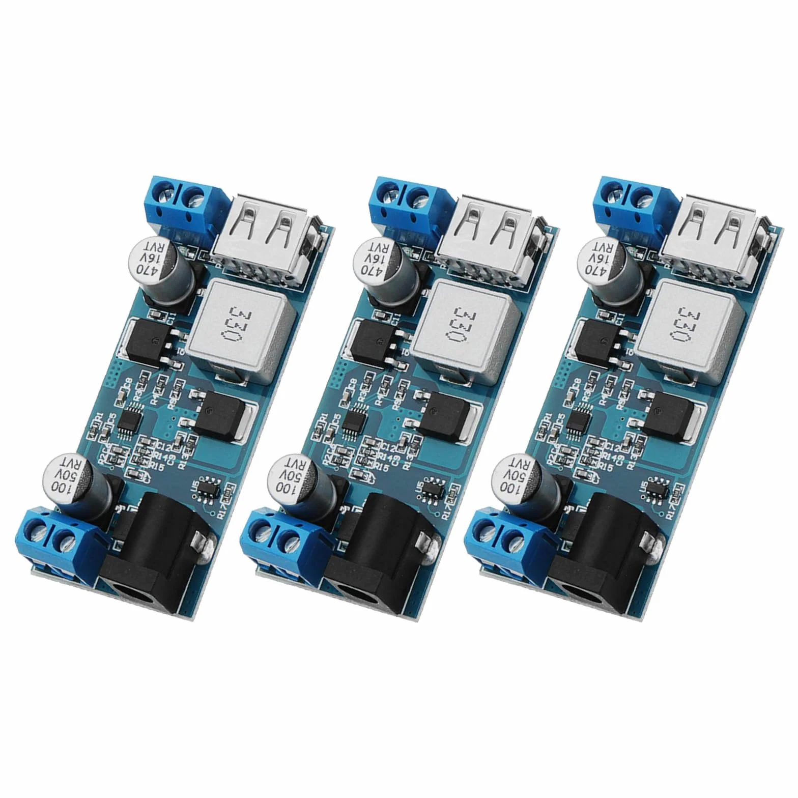 DC 6V 9V 12V 24V to DC 5V 5A Buck Converter Modul, 9-36V Step Down to USB 5V Transformador Dual Output Voltage Regulador de Voltaje Placa Reguladora (3 unidades)
