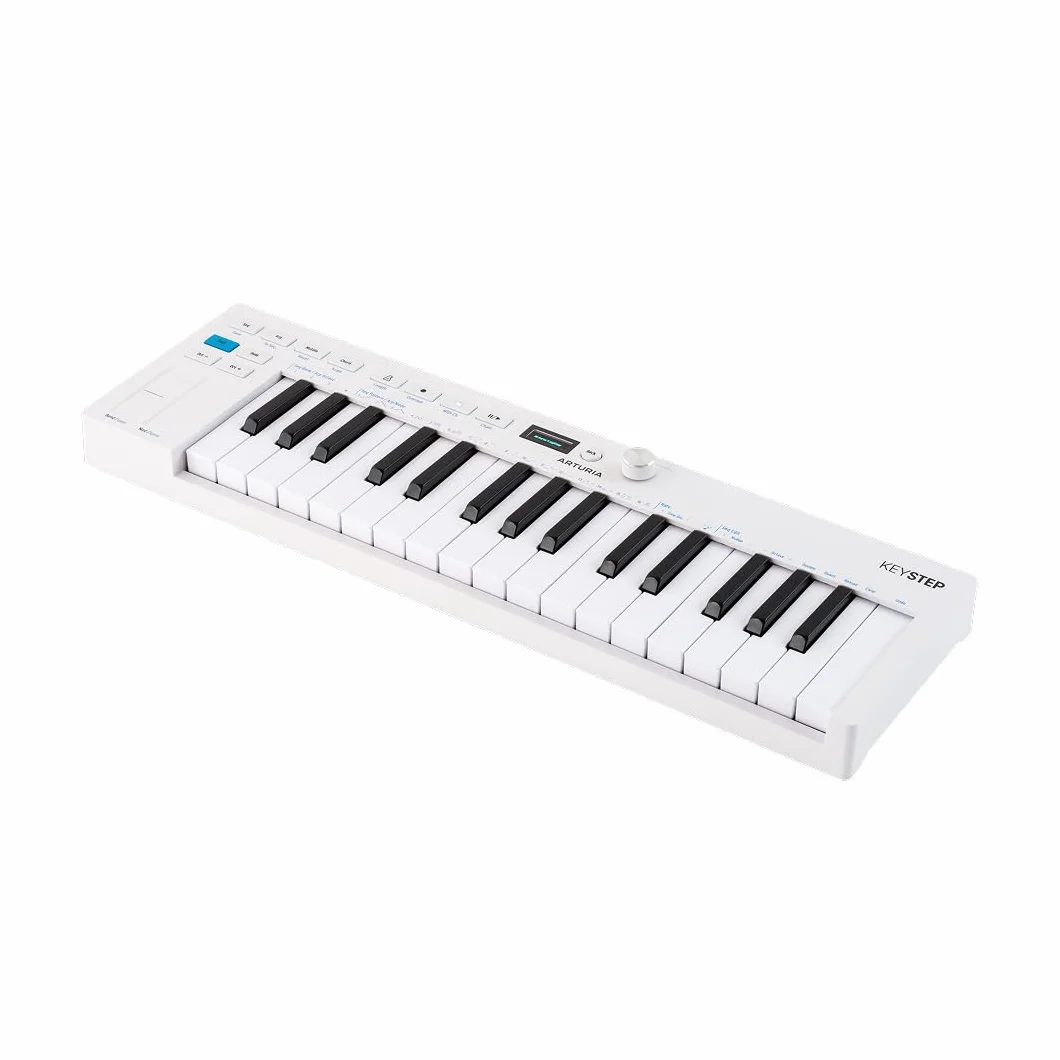 Arturia - Keystep MK2 - Controlador MIDI portátil, secuenciador y arpegiador - 32 teclas delgadas, pantalla OLED, secuenciador de pasos polifónico, arpegiador de 16 modos, compatible con CV - Blanco