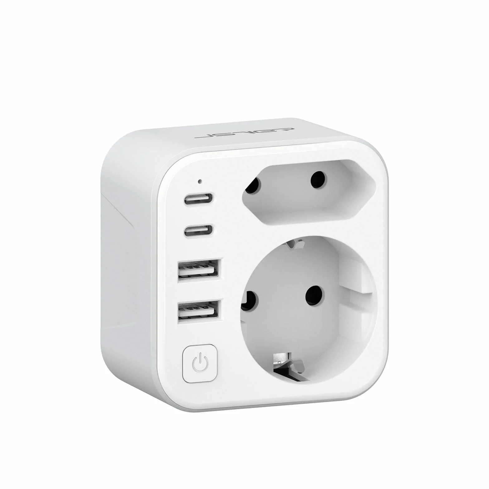 JSVER Adaptador Enchufe UK Tipo G con 2 USB A y 2 C para Viaje EU a UK Irlanda Malasia Singapur Hong Kong Macao