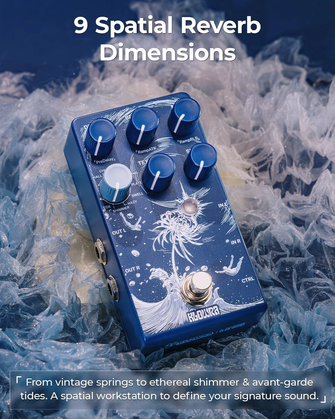 Pedal de Reverb Estéreo Limbo con Shimmer, Tide & Freeze - 9 Efectos Ambientales para Guitarra Eléctrica, Bajo y Sintetizador - Analog Dry-Through - Ideal para Worship, Shoegaze & Live