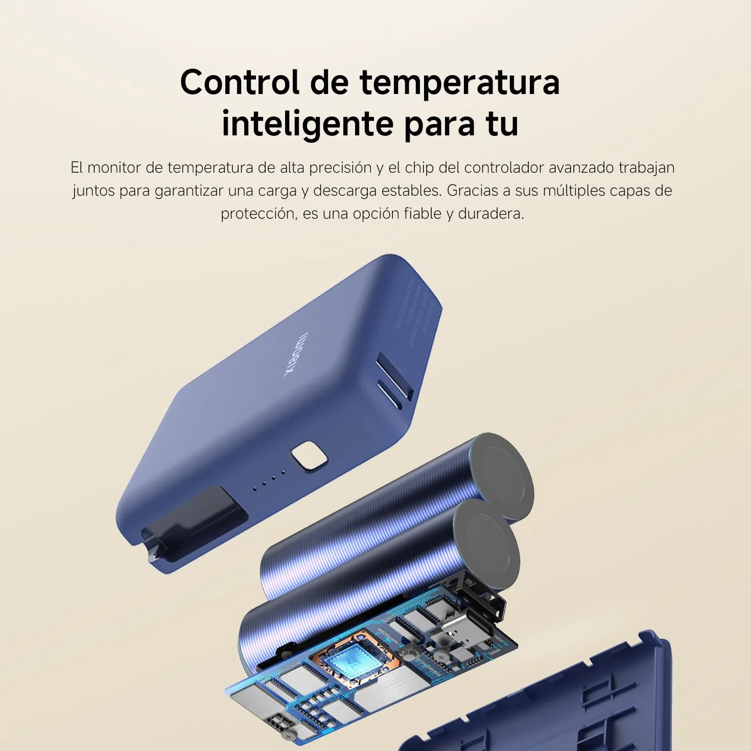 Xiaomi Power Bank 33W 10000mAh (Integrated Cable) Ice Blue 3 Puertos Carga Rápida