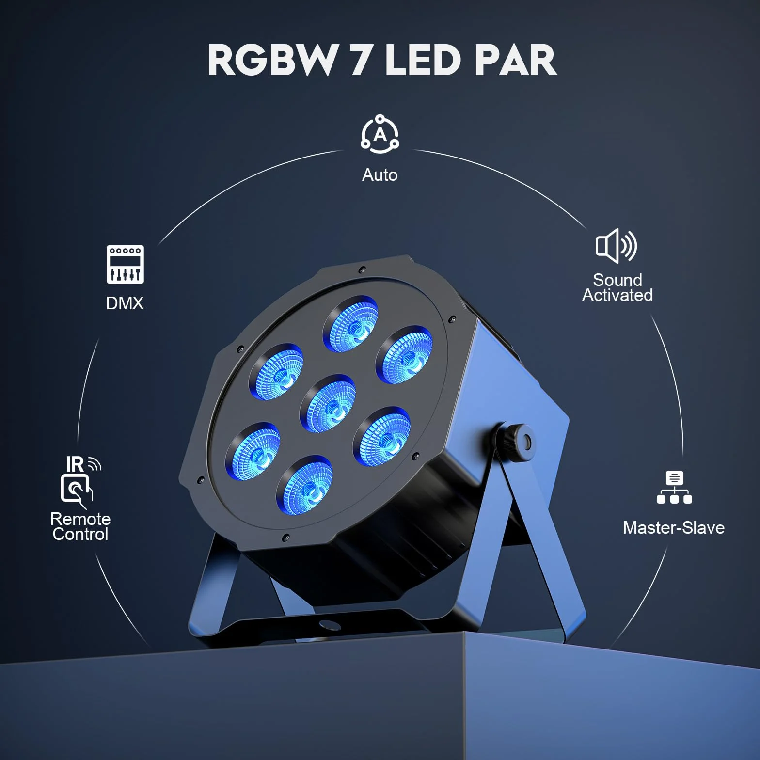 SEBRUANC RGBW Luz de Discoteca con Par LED Bolsa, 4PCS Foco LED Par DMX 7LED Luces de Escenrio con Control Remoto 8 Modos de iluminación para DJ Bar Boda Navidad
