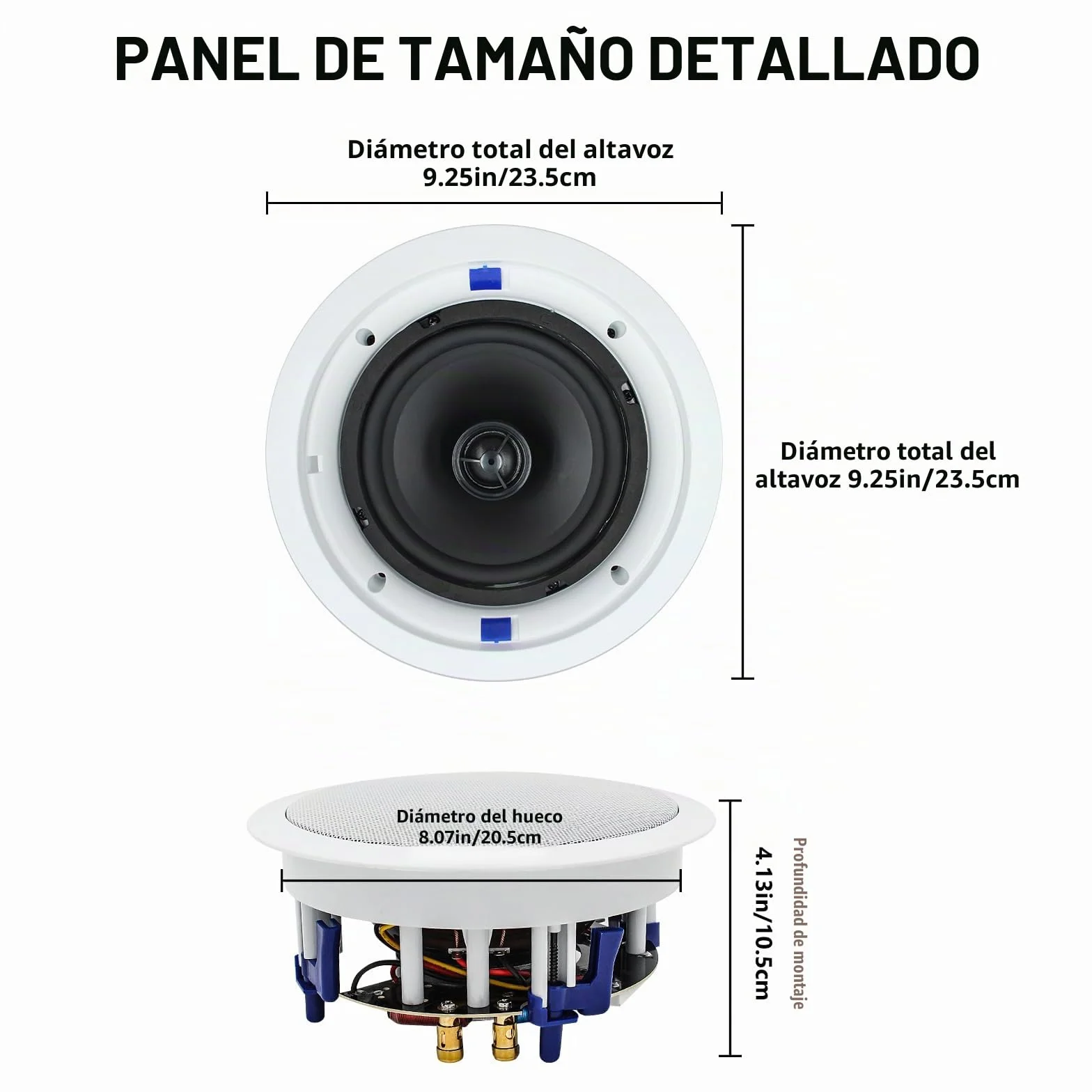 Herdio Altavoces de Techo 6,5 Pulgadas 640 Vatios Montaje Empotrado 2 Vías 4 Unidades