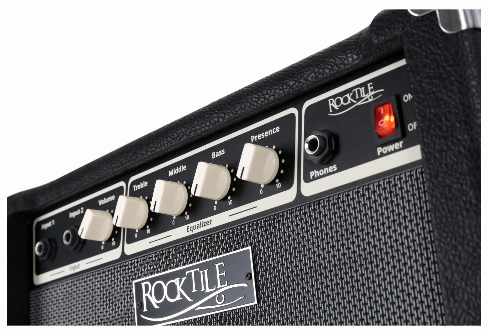 Rocktile BA-30 Jaco Basscombo 30W - Amplificador Combo para Bajos Activos y pasivos - Altavoz 10" - Ecualizador 3 Bandas con Presence - Potencia 30W RMS - Color Negro.
