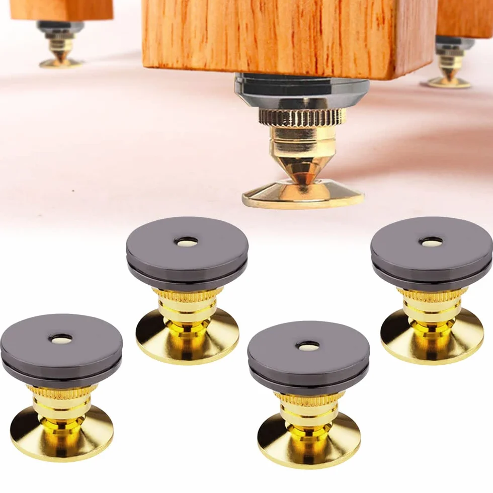 Puntas de Aleación de Zinc para Altavoces, Soportes Antivibración, Almohadilla de Base de Choque 4PCS
