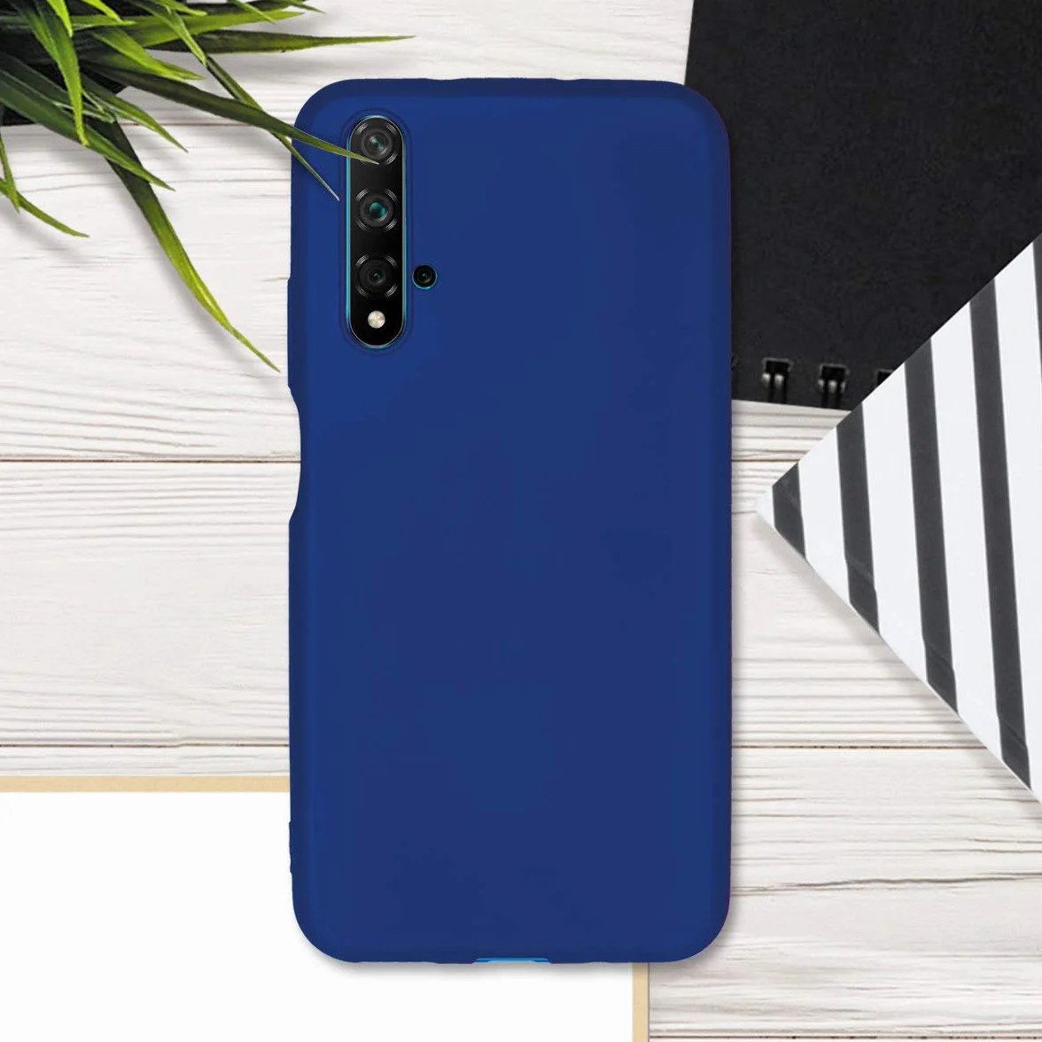 kwmobile Funda para Huawei Nova 5T Carcasa TPU y Silicona Ultrafino Antigolpes Azul Metalizado