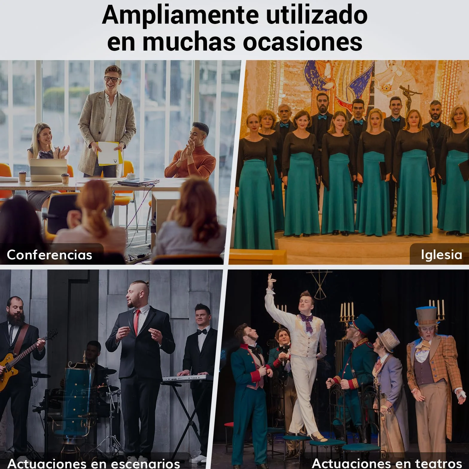 TONOR Set de Micrófono Inalámbrico UHF con 4 Transmisores Bodypack/Headset/Lavalier, 4x5 Frecuencias, Alcance de 60m para Canto, Karaoke, Iglesia, DJ, Sistema de PA y Altavoces, TW364