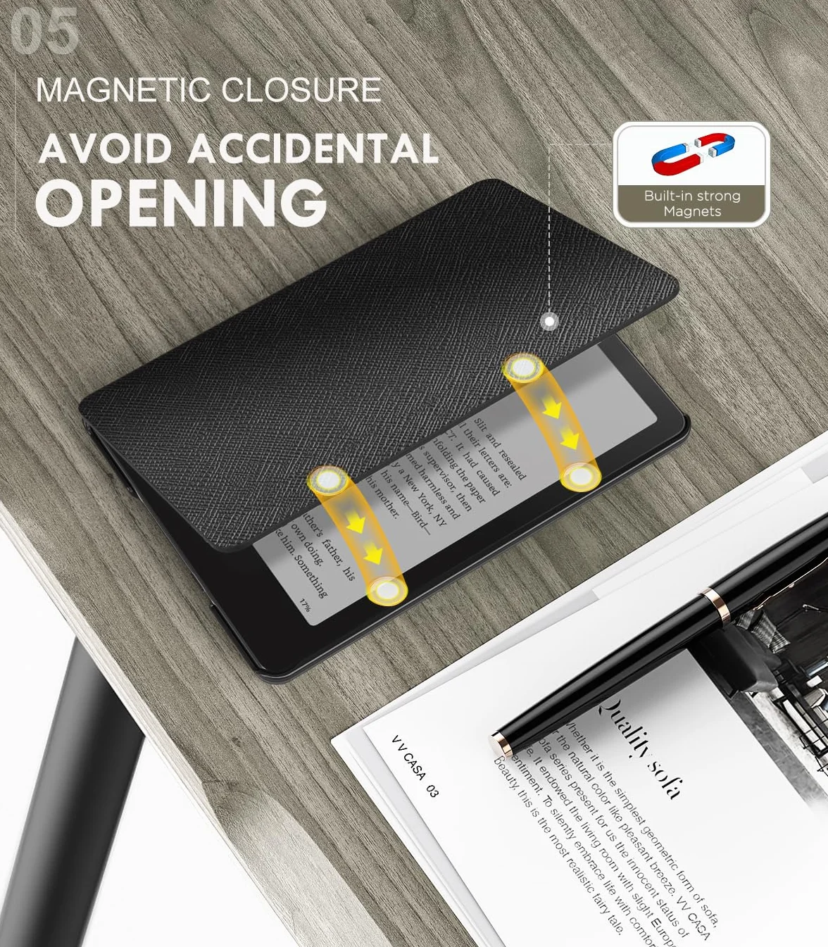 Funda para Kindle Paperwhite 12th Generation 2024 y Kindle Colorsoft Signature Edition 2024, Negro