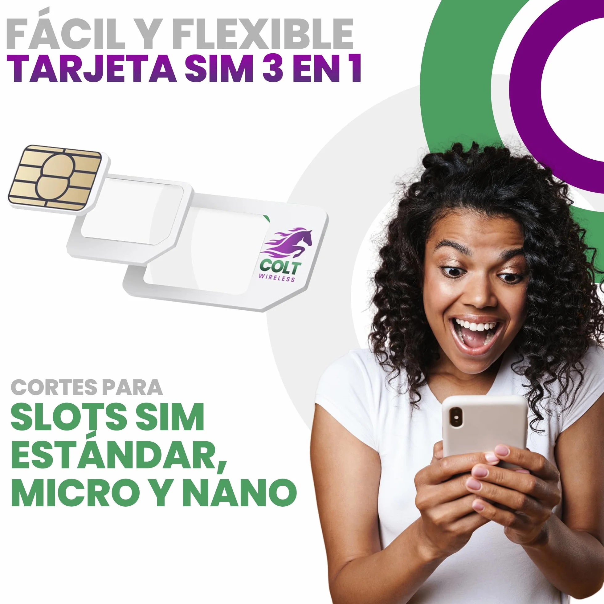 Tarjeta SIM Prepago Física Colt Wireless de 30 Días Desde EE. UU. con 15GB de Datos 4G LTE/5G Ilimitados, Llamadas y SMS a más de 90 Países, Plan Prepago con Hotspot Móvil, Activación Fácil