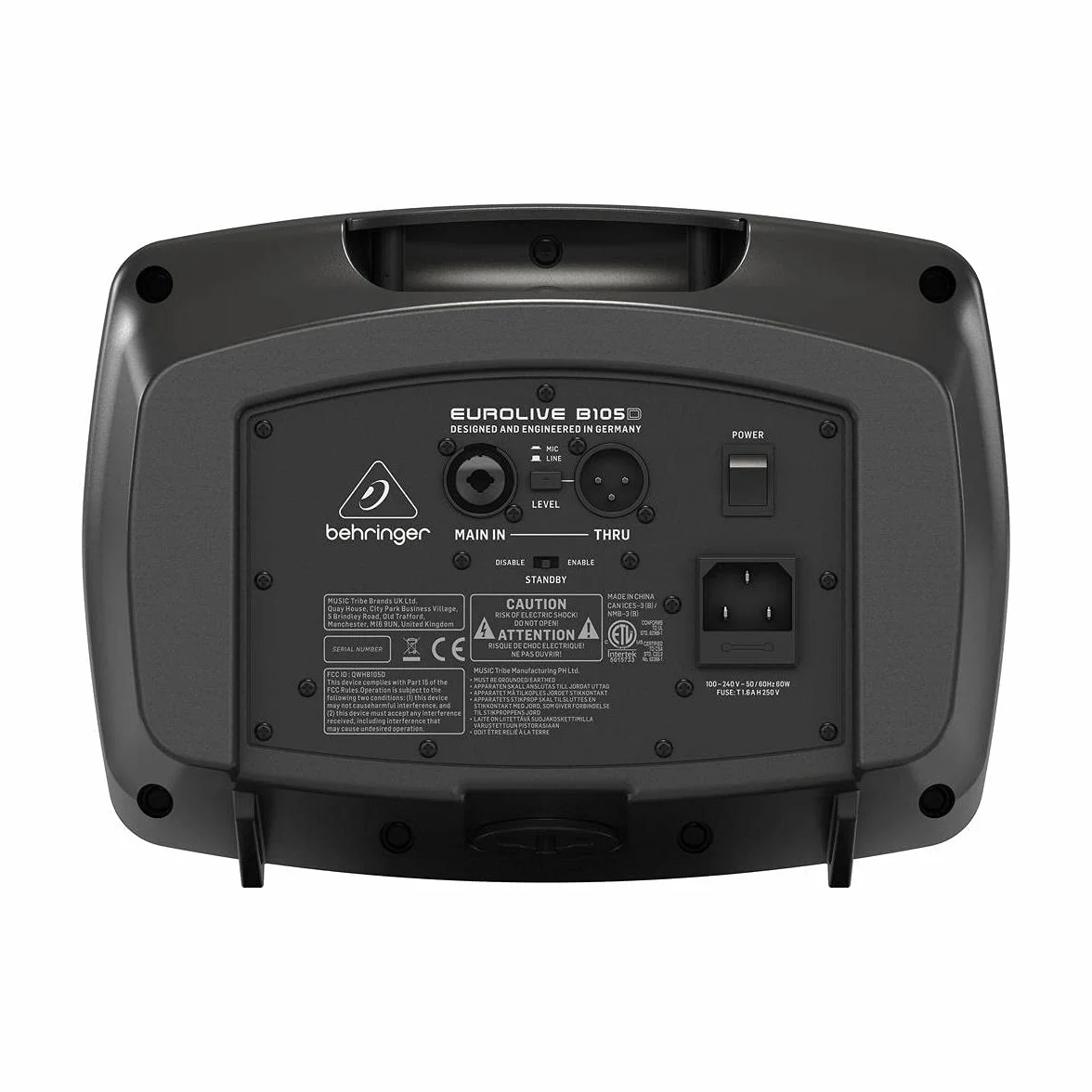 Behringer B105D Altavoz PA/Monitor ultracompacto de 50 vatios con Reproductor de MP3 y transmisión de Audio Bluetooth