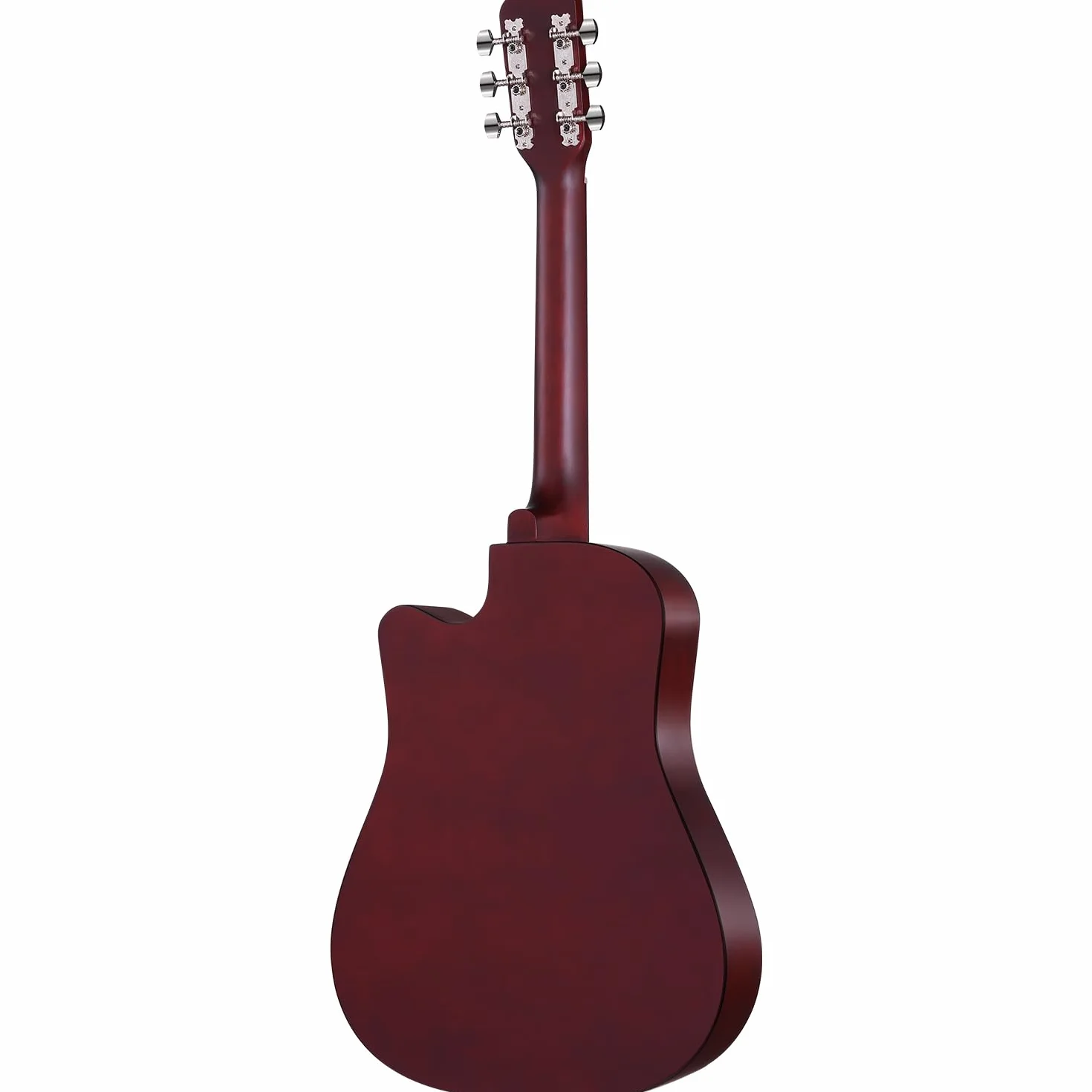 Guitarra acústica de 38 pulgadas para principiantes, guitarra occidental, natural, tilo, cutaway, juego de guitarra, con bolsa de concierto, cuerda de aprendizaje, selección, paño de limpieza
