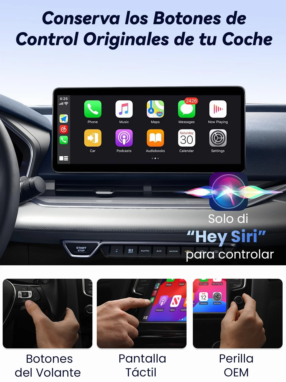 T3 Mini Adaptador CarPlay Inalámbrico para iPhone, Convierte CarPlay con Cable en Inalámbrico, Plug & Play con Type-C/USB, Compatible con Coches Desde 2016, Adecuado para iPhone con iOS 10+