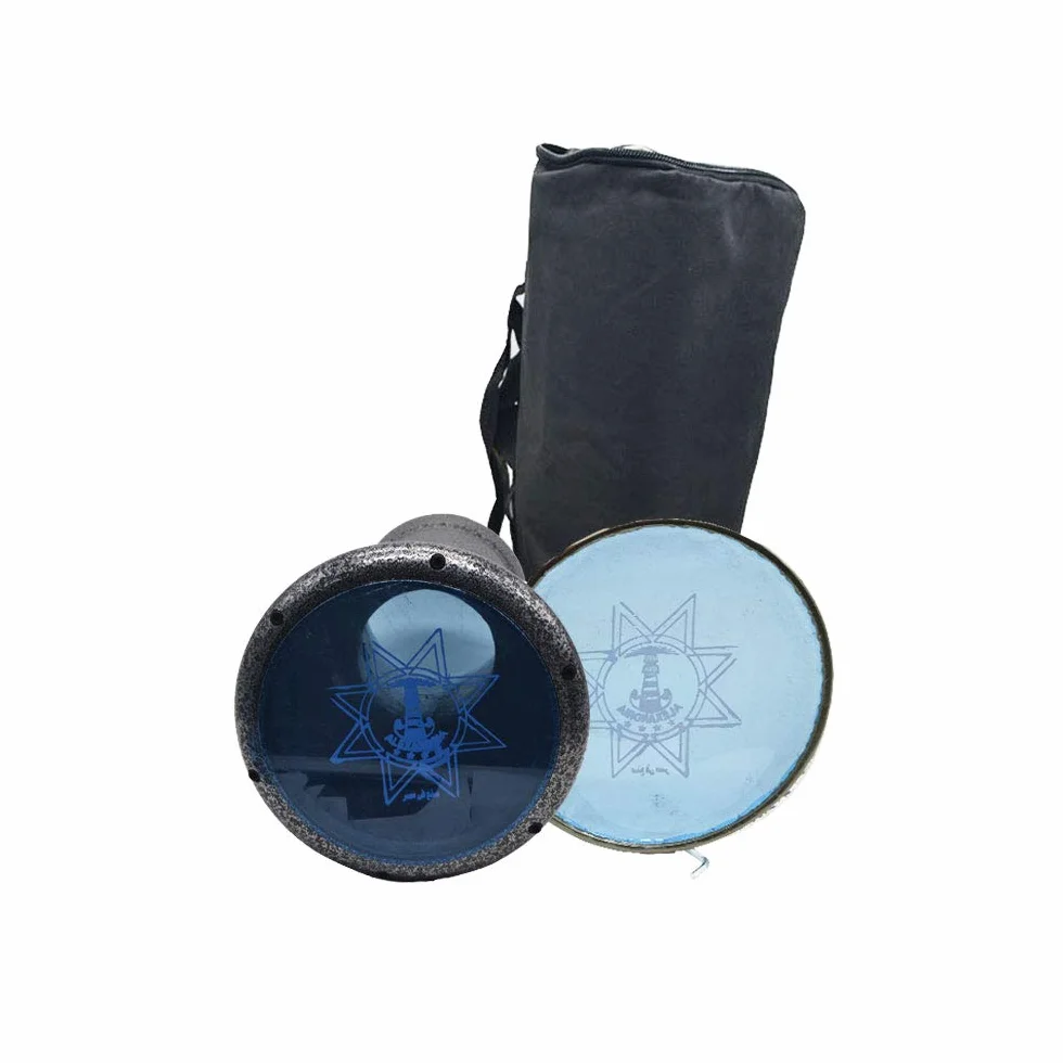 Darbuka Egipcia de Percusión, 42 cm de Altura con Funda, Parche de Repuesto y Llave (Plata)