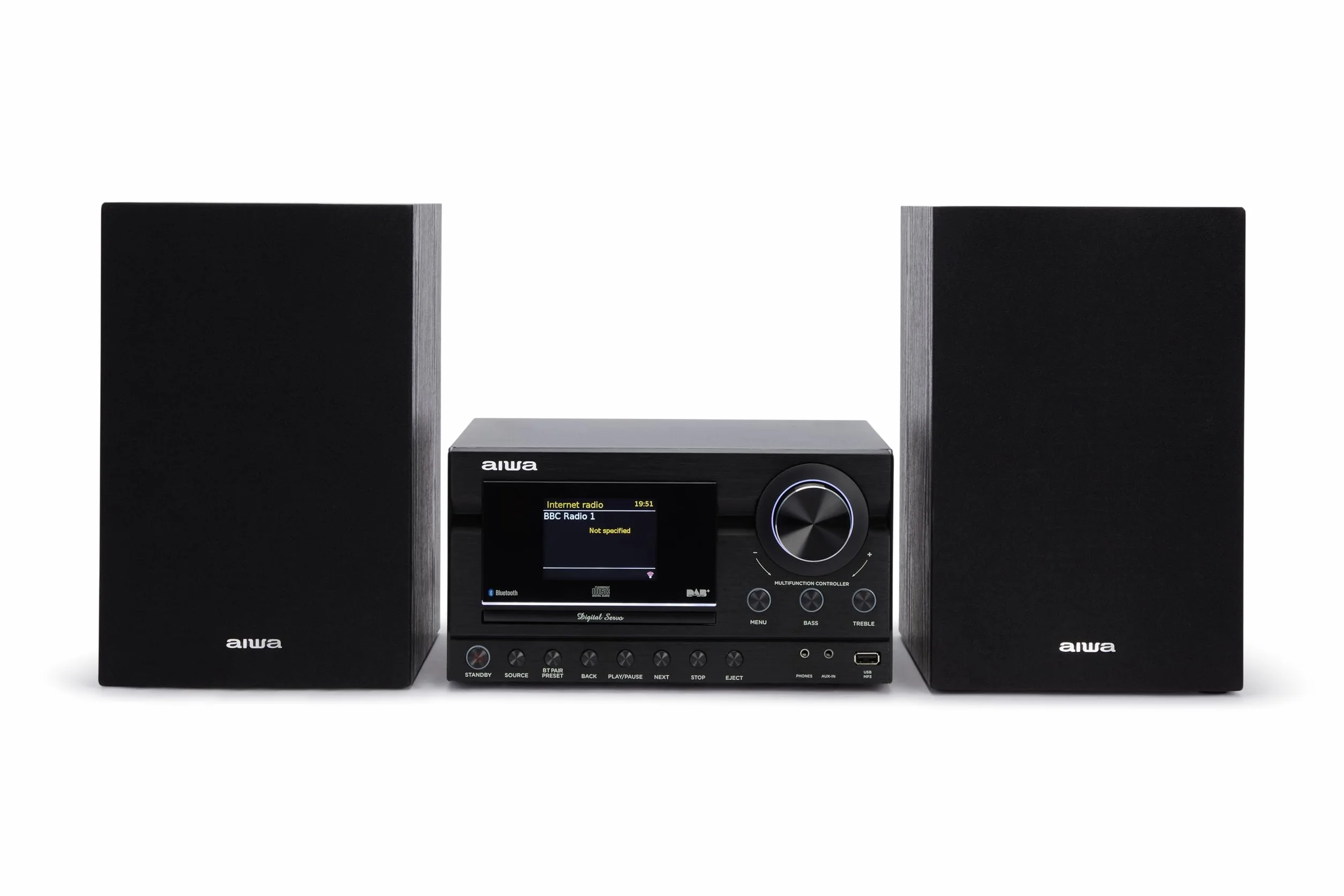 AIWA MSBTU-900DAB Sistema HiFi 100W RMS Microcadena Bluetooth 5.2 WiFi Radio Internet Dab+ FM RDS CD MP3 USB HDMI ARC
