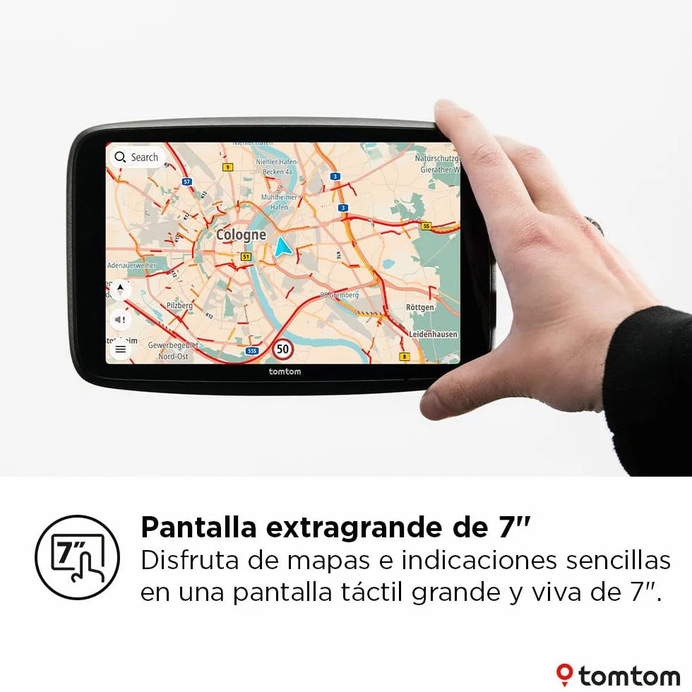 TomTom GPS GO Navigator 7" Mapas Europa Tráfico Tiempo Real Alertas Radares Wi-Fi