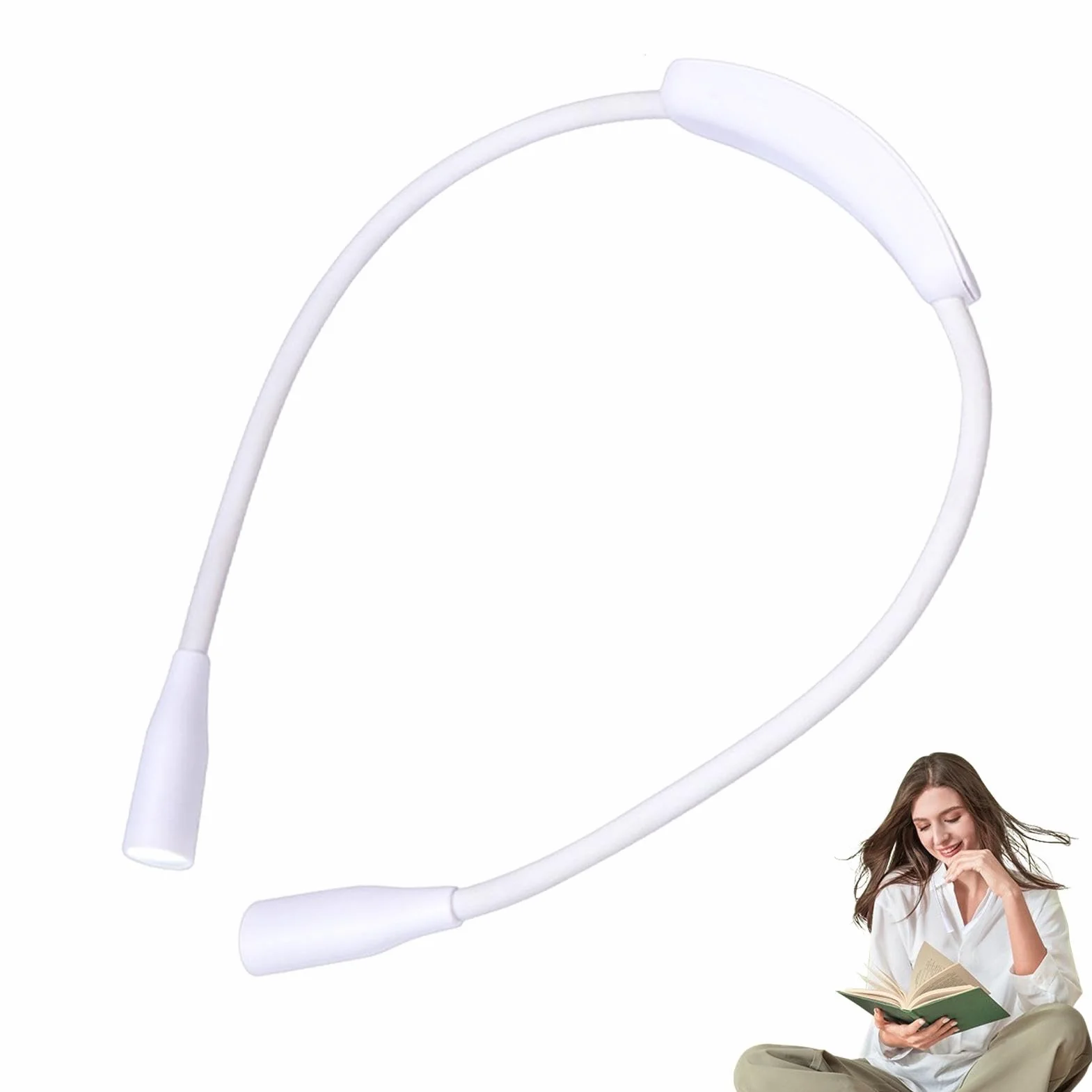 Lámpara de lectura para el cuello - Luces nocturnas de lámpara de libro recargable USB - Ajustable con brazos flexibles, luz nocturna USB duradera para, tejer, manualidades, reparación