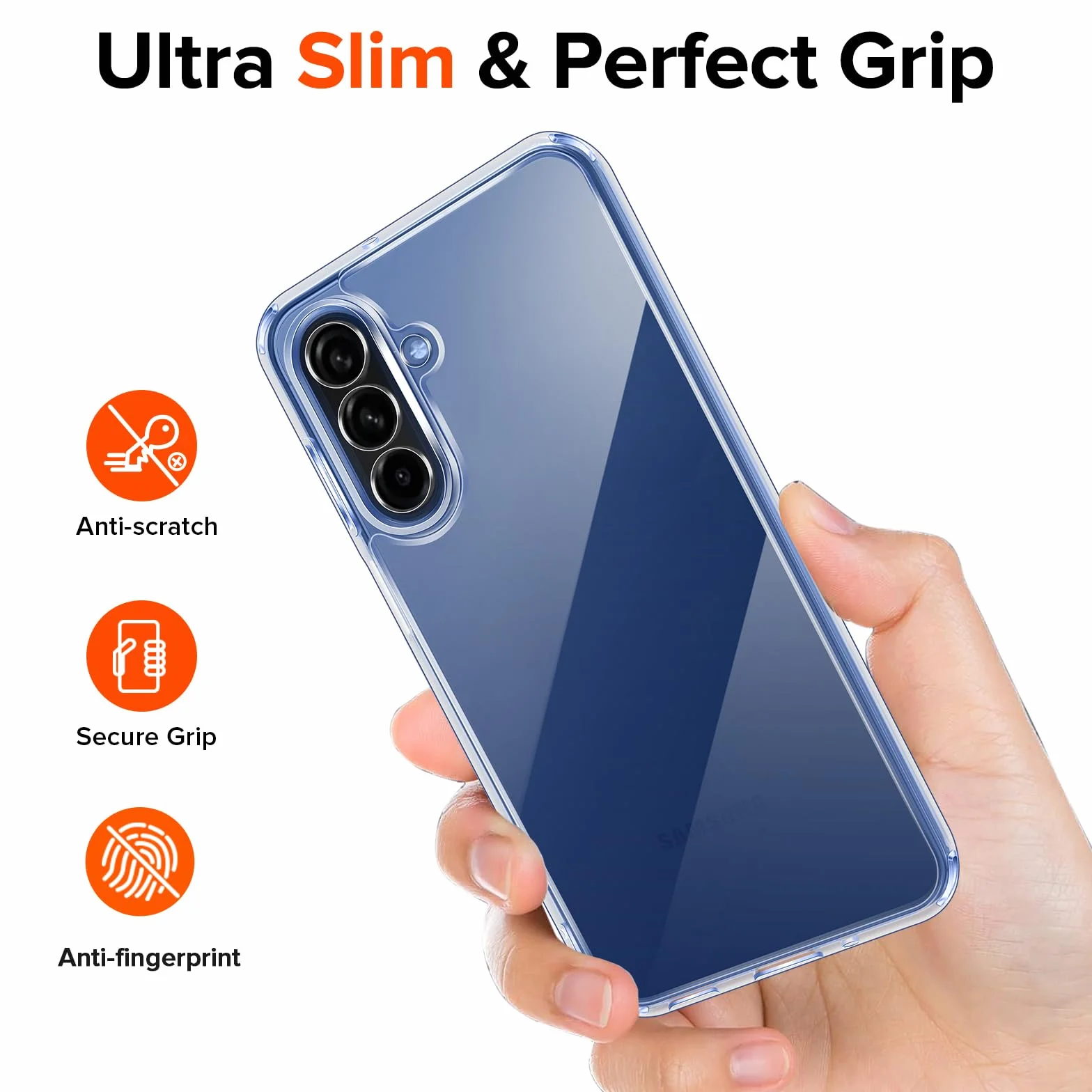 ivoler Anti-Amarillo Clara Funda para Samsung Galaxy A17 4G / 5G con 2 Piezas Cristal Templado, [Protección Militar] Carcasa Protectora Antigolpes Antiarañazos Transparente Bumper Case