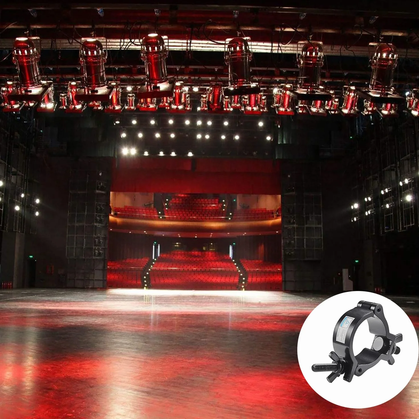 10 Piezas Abrazadera para Luces de Escenarios,Truss O Clamps Negro Aluminio,Máxima de 100kg para 48-51mm Tubo