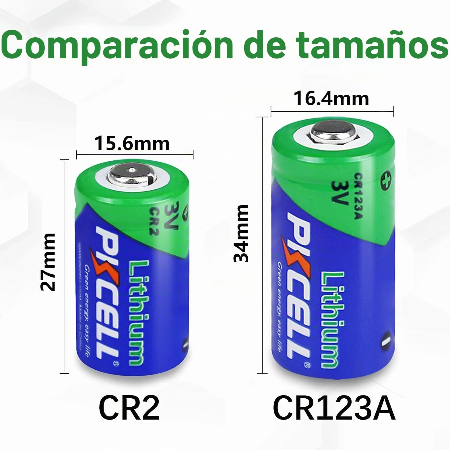 PKCELL Pilas de Litio CR2 3V 850mAh Paquete de 4 para Cámaras