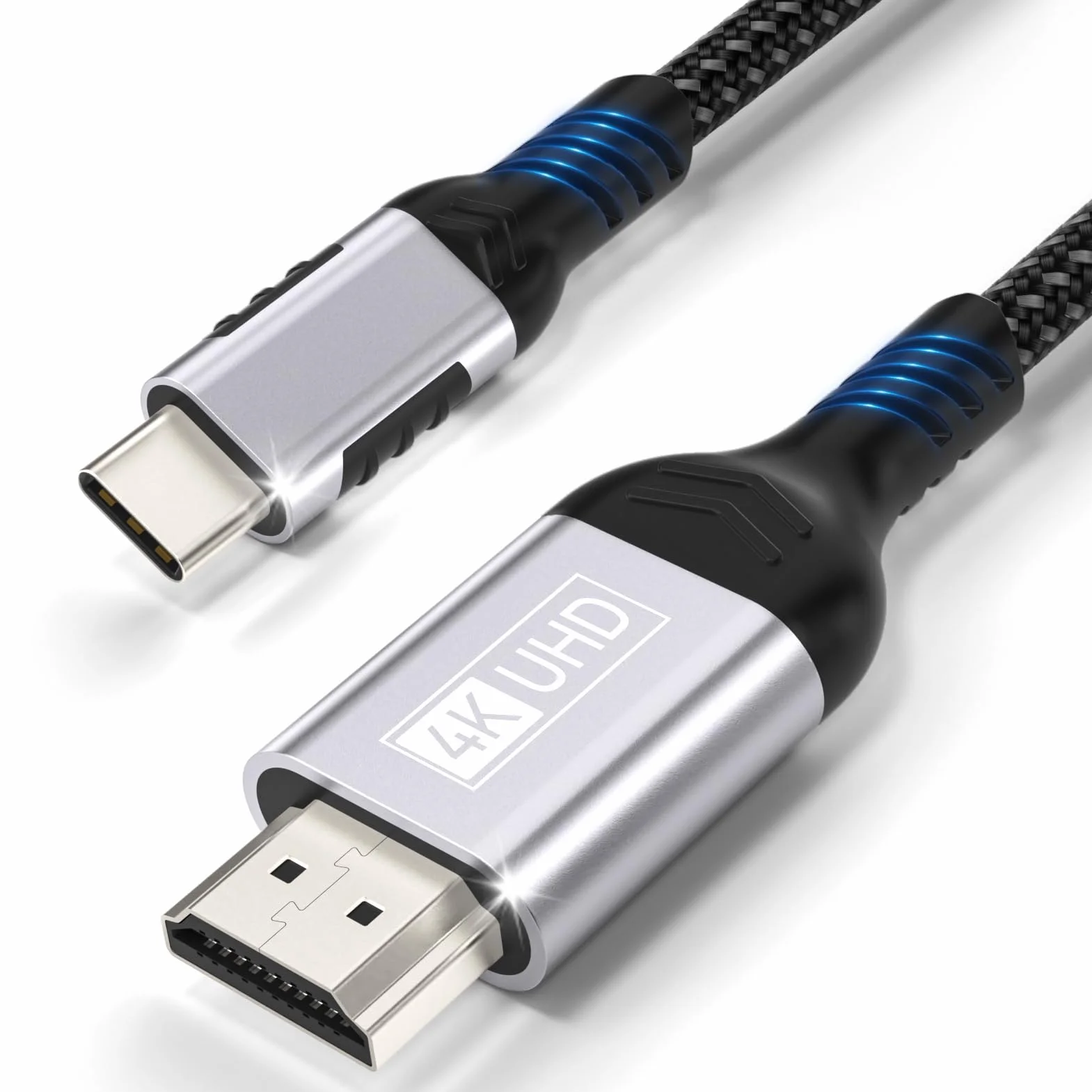 Cable USB C a HDMI 4K 1.8M,Cable Tipo C a HDMI UHD Thunderbolt 4/3 Compatible con i Phone 17 16 Pro Max/15 Pro,MacBook Pro/Air,iMac,iPad Pro/Air,Samsung Galaxy S24/S23 Ultra