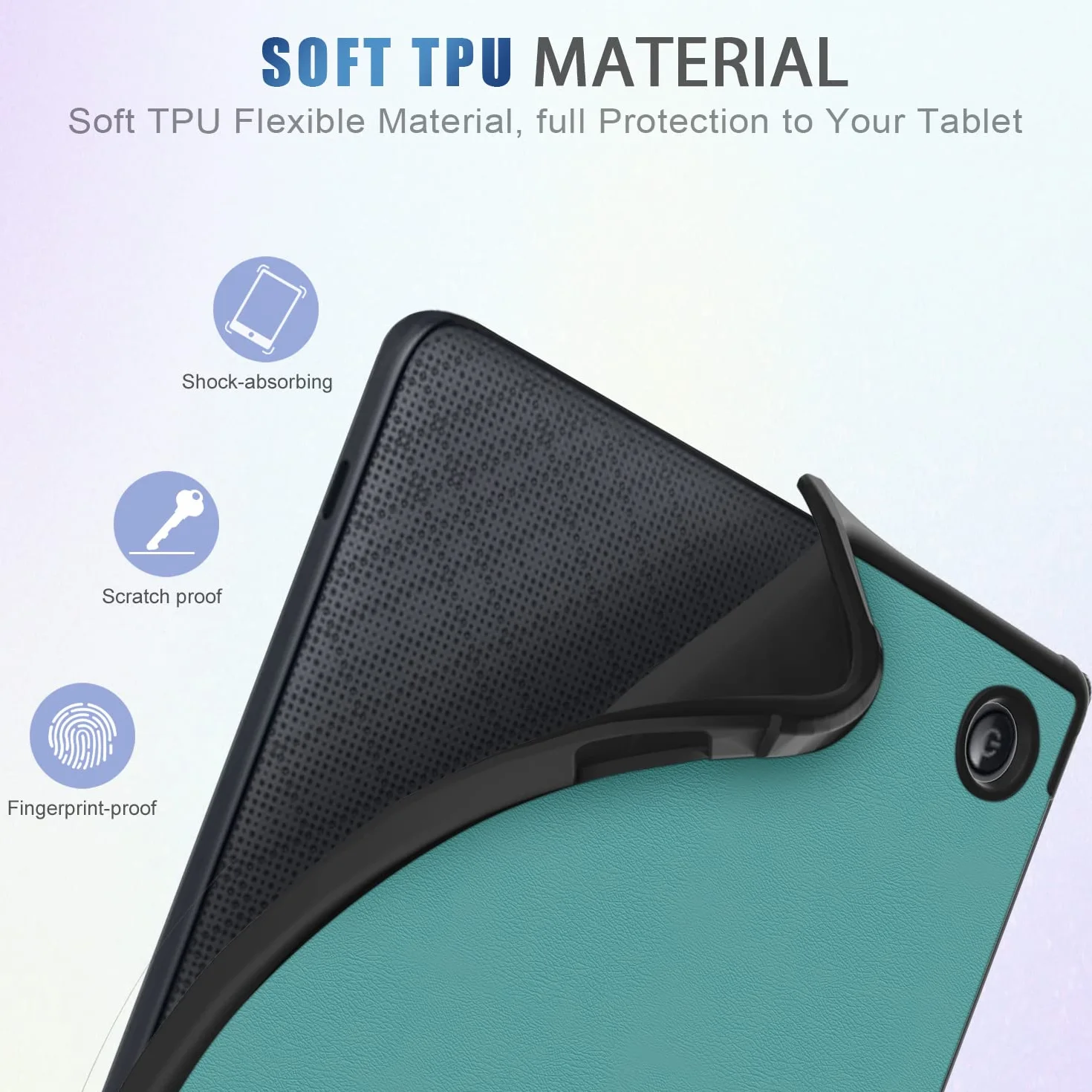 Funda TPU para Kobo Libra Colour/Libra 2/Tolino Vision Color/Vision 6 eReader 7 Pulgadas, Soporte Plegable, Verde