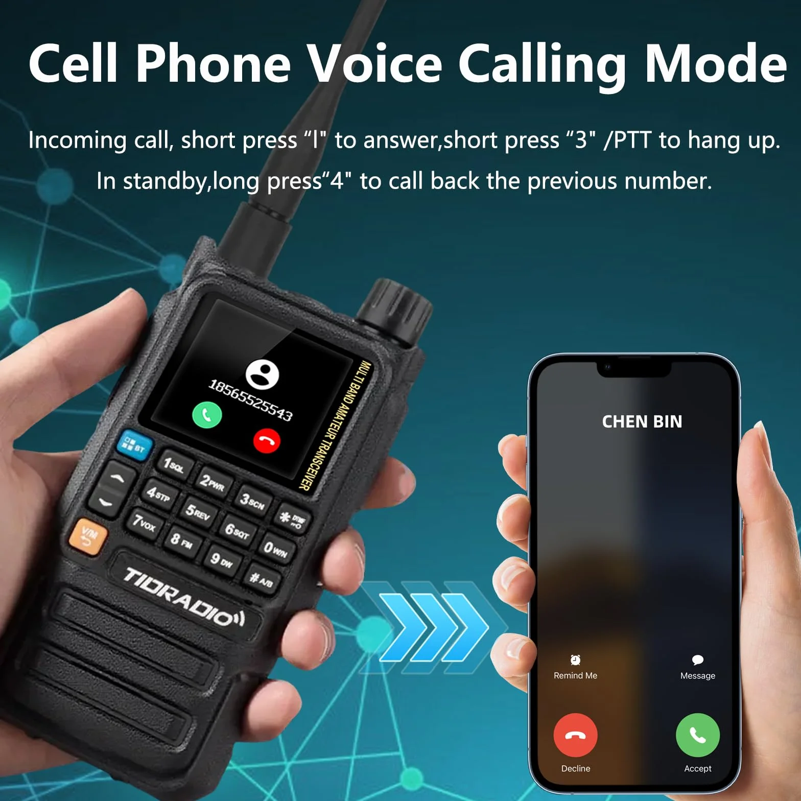 TIDRADIO TD-H3 Plus walkie Talkie Largo Alcance-1 Paquete